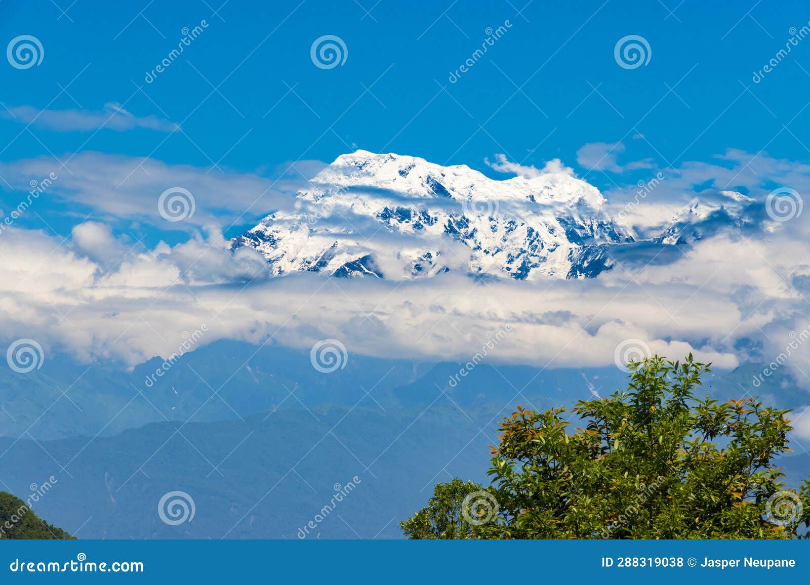 annapurna mountain seen from sarangkot, pokhara during trekking to base camp in himalayas of nepal