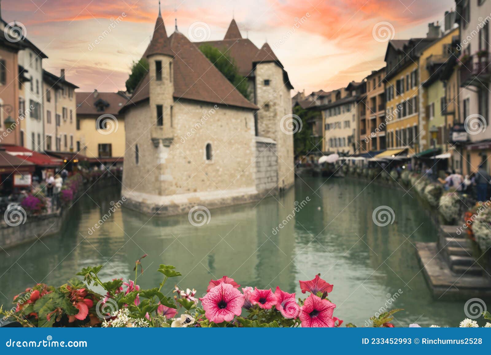 Annecy, France September 9, 2021 the View of City Canal with Medieval Buildings in Annecy Old