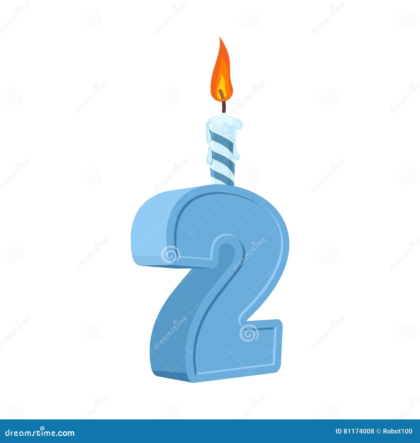 2 Anni Di Compleanno Numero Con La Candela Festiva Per Il Dolce Di Festa F  Illustrazione Vettoriale - Illustrazione di luminoso, congratulazione:  81174008