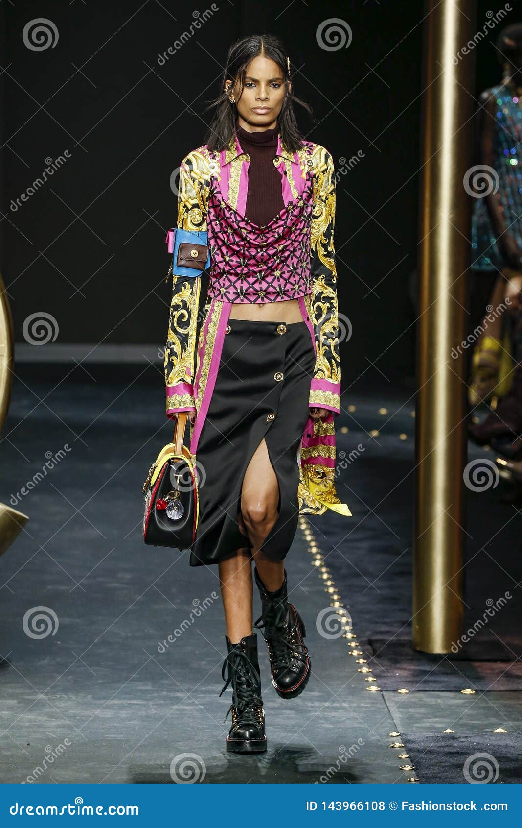 Annibelis Baez Walks the Runway at the Versace Show at Milan Fashion ...