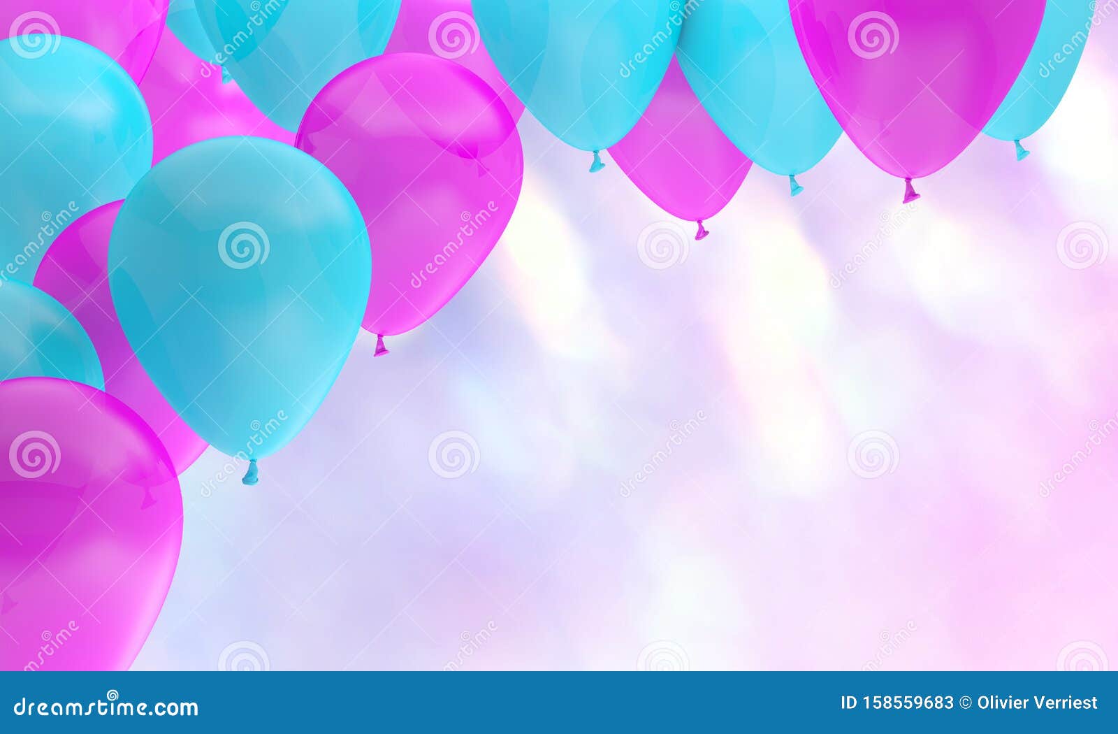 Anniversaire Bleu Violet Du Ballon Image stock - Image du cadeau, bleu:  158559683