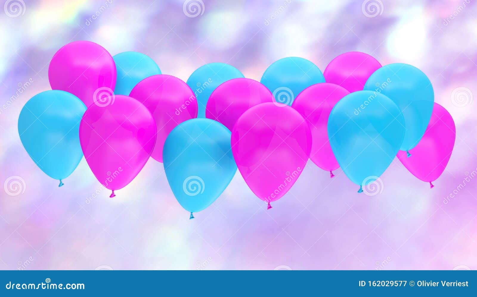 Anniversaire Bleu Violet Du Ballon Illustration Stock - Illustration du  décoration, hélium: 162029577