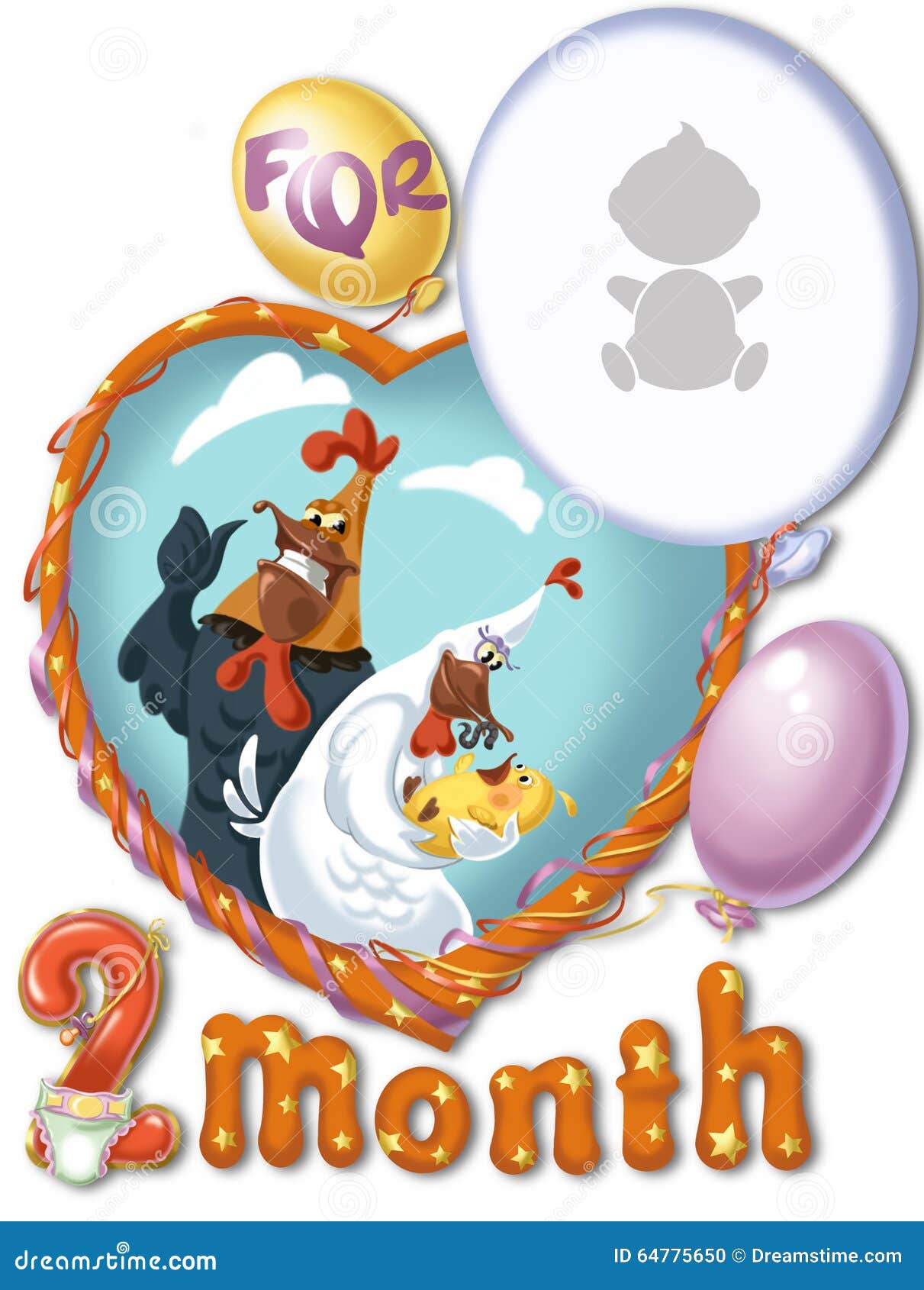 Anniversaire De Deux Mois Pour Le Bebe Illustration Stock Illustration Du Illustration Mois