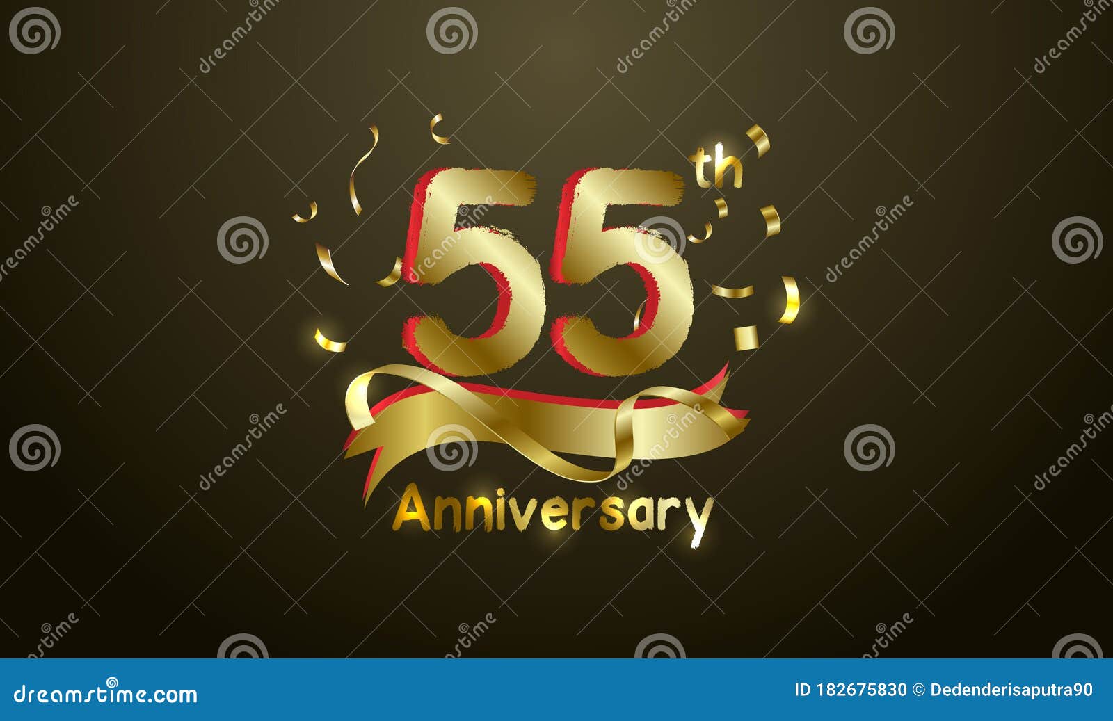 Anniversary Celebration Background. with the 55th Number in Gold and ...