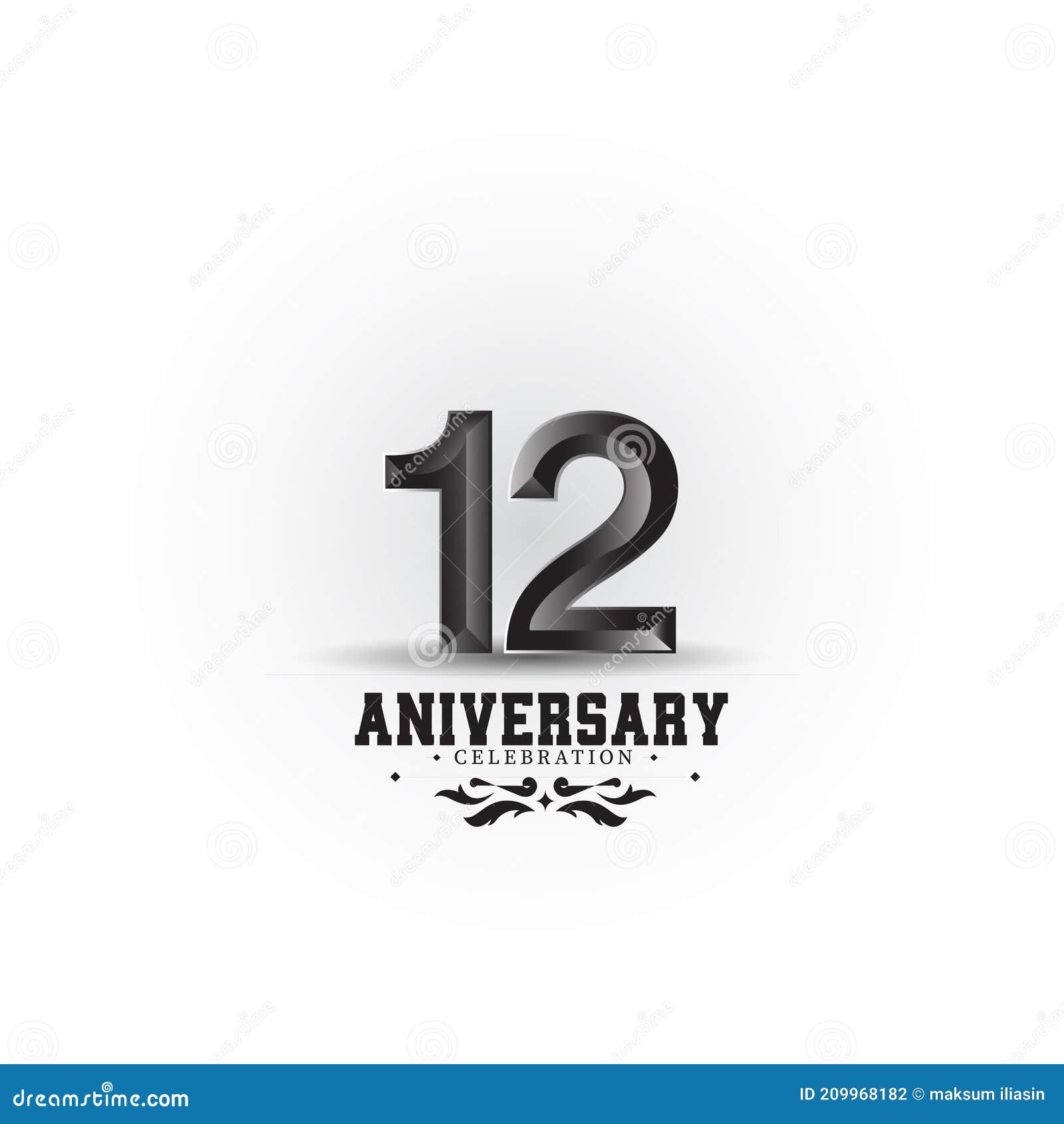 Premium Vector  Number 12 logo icon design, 12nd birthday logo number,  anniversary 12