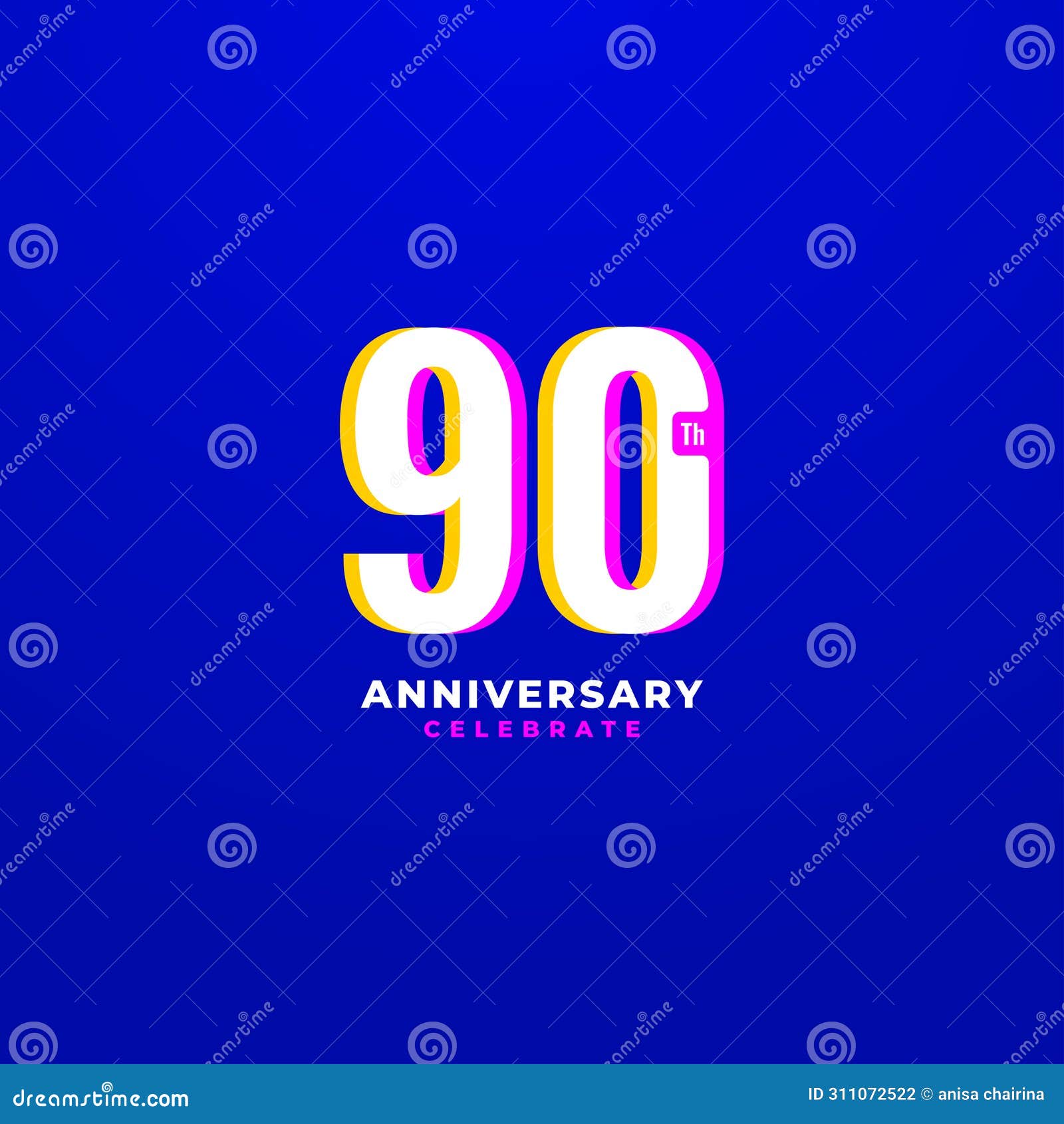 Anniversary Number Design for Greeting Celebrate Stock Vector ...