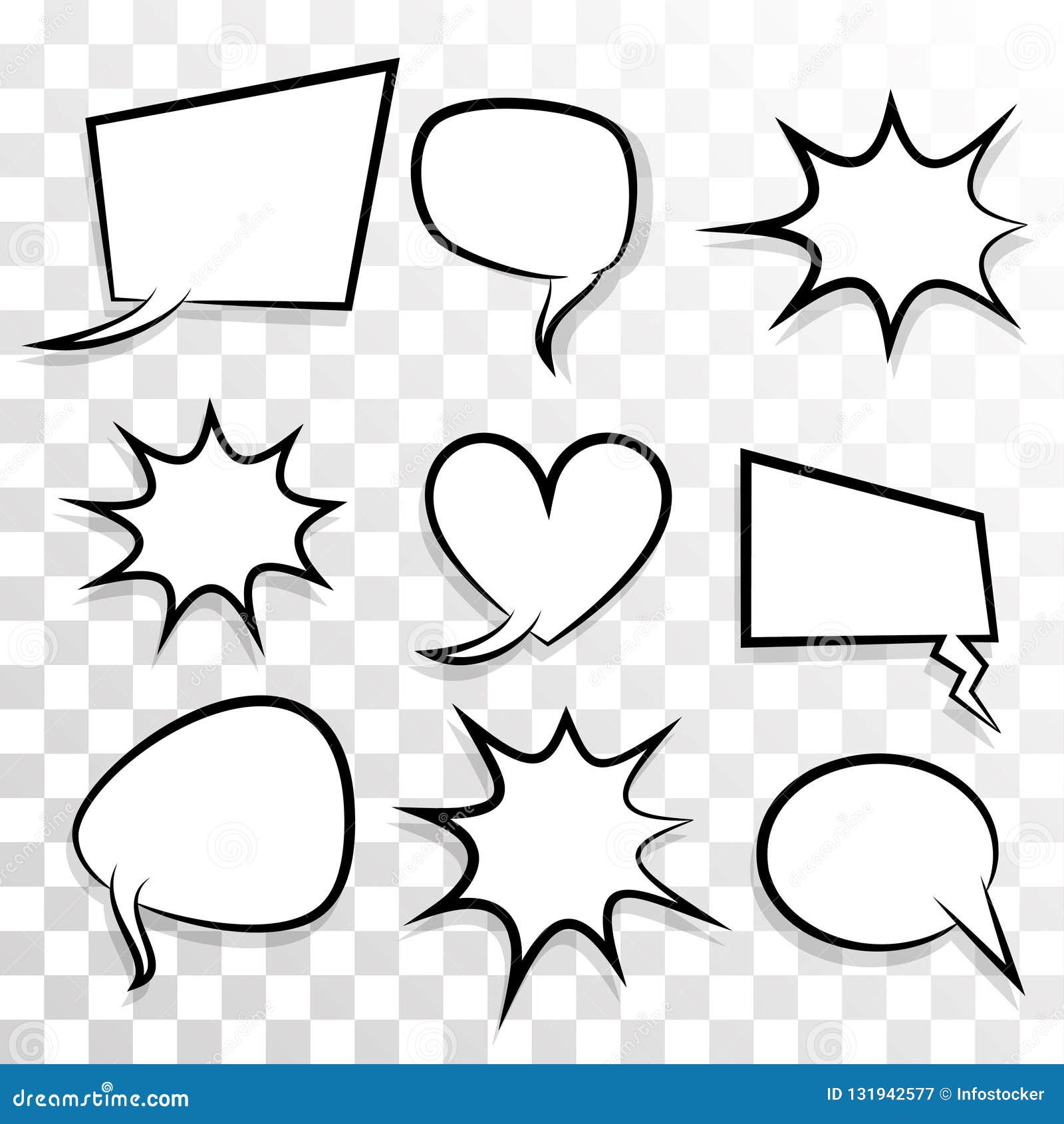 Empty Set Speech Bubble Comic Text Pop Art Stock Vector