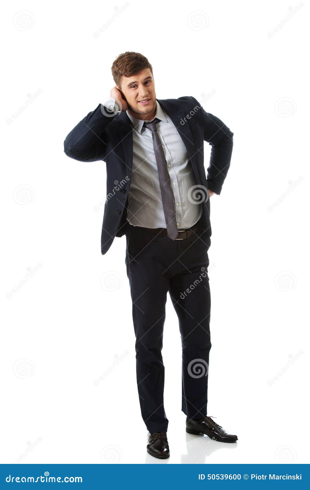 Annoyed Businessman Covering His Ear. Stock Photo - Image of executive ...