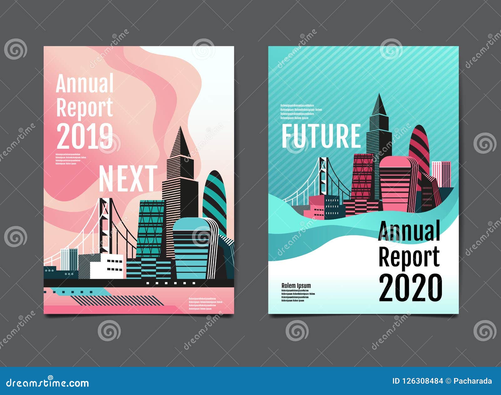 Annual Report 2019,2020 ,future, Business, Template Layout Design, Cityscape, Cover Book. Vector ...
