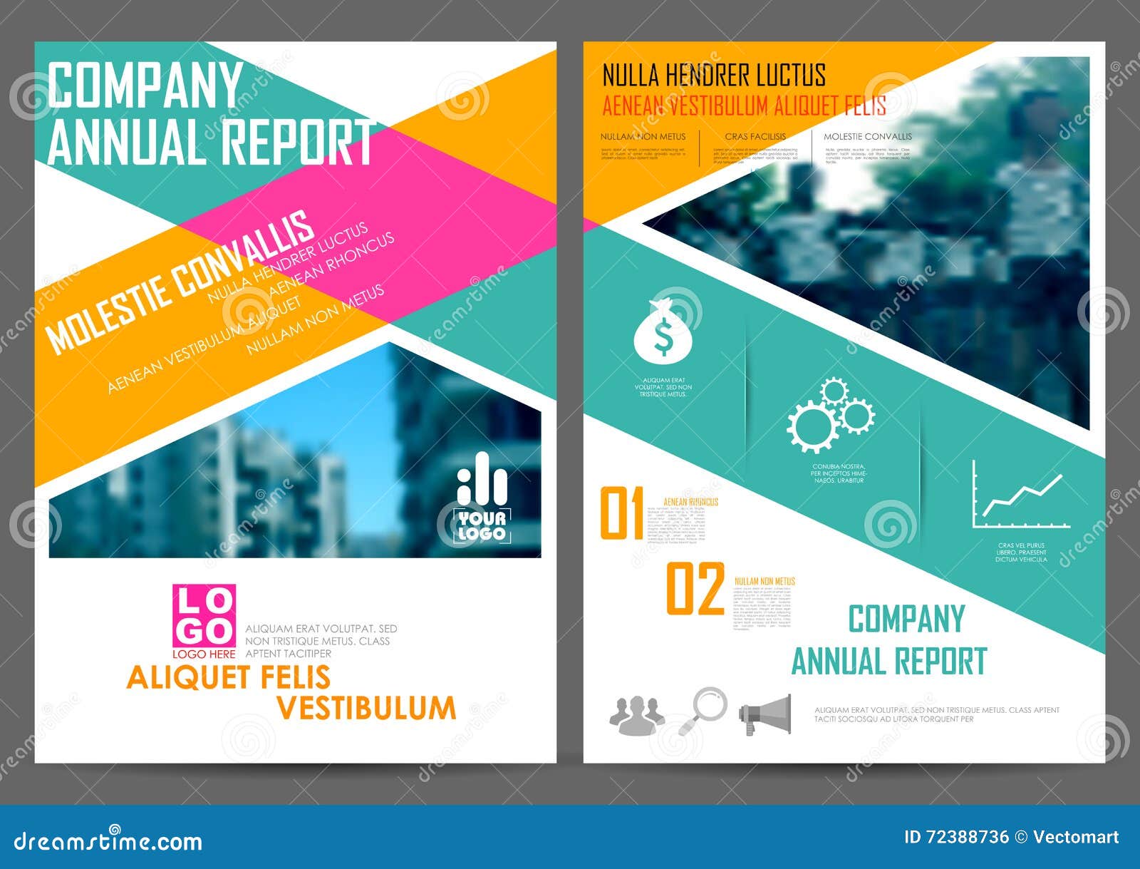 Annual Report and Presentation Template Design Stock Vector For Ir Report Template