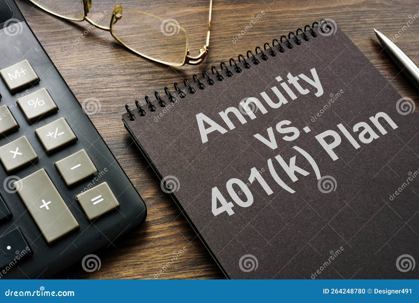 Annuity Vs 401k Plan Sign. Pension Choosing Concept. Stock Photo