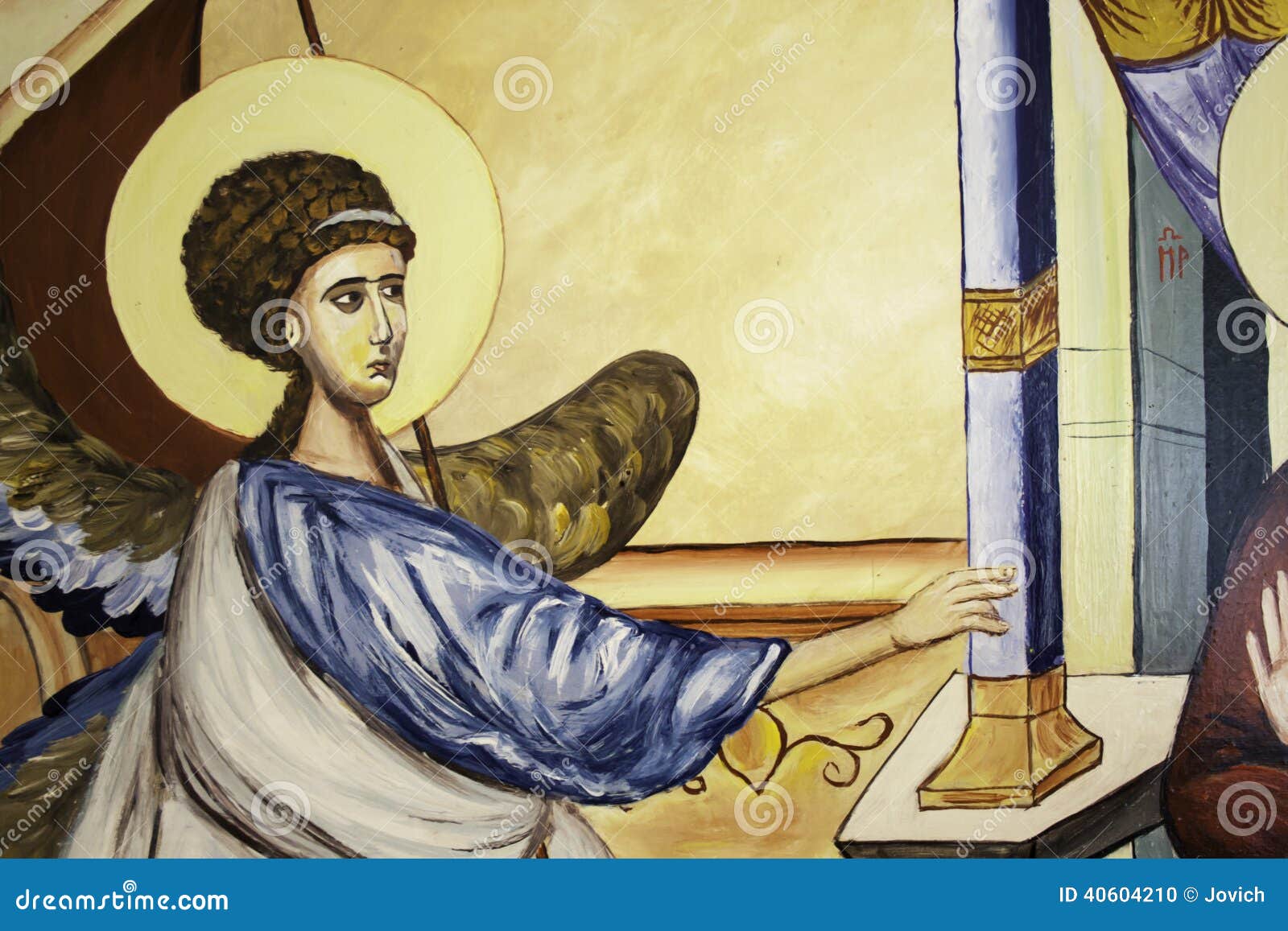 Annunciation Orthodox Icon Detail 3 Stock Photo - Image of canvas, work