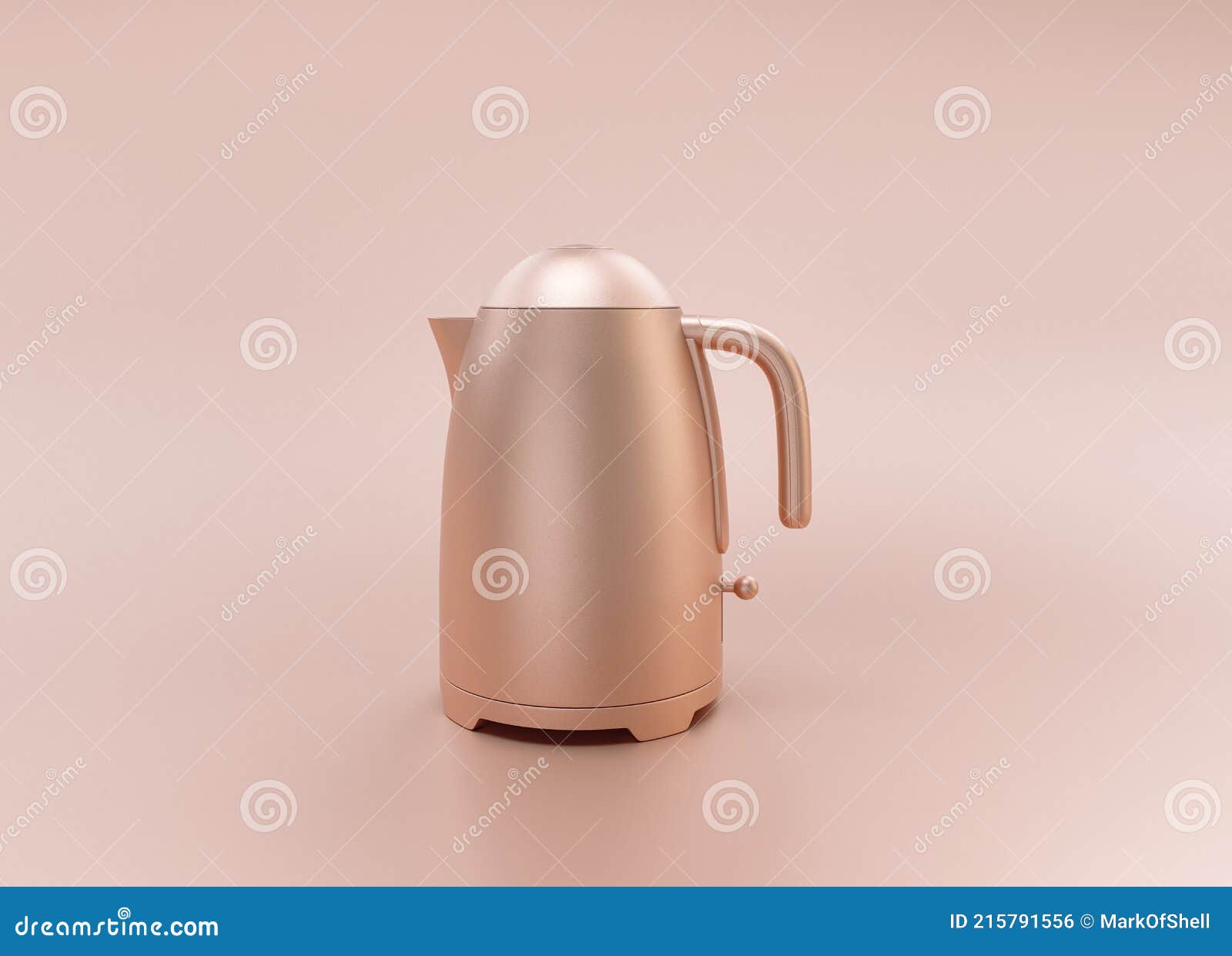 Anodized Rose Gold Material Single Color Kitchen Appliance, ElectricKettle, on Light Pinkish
