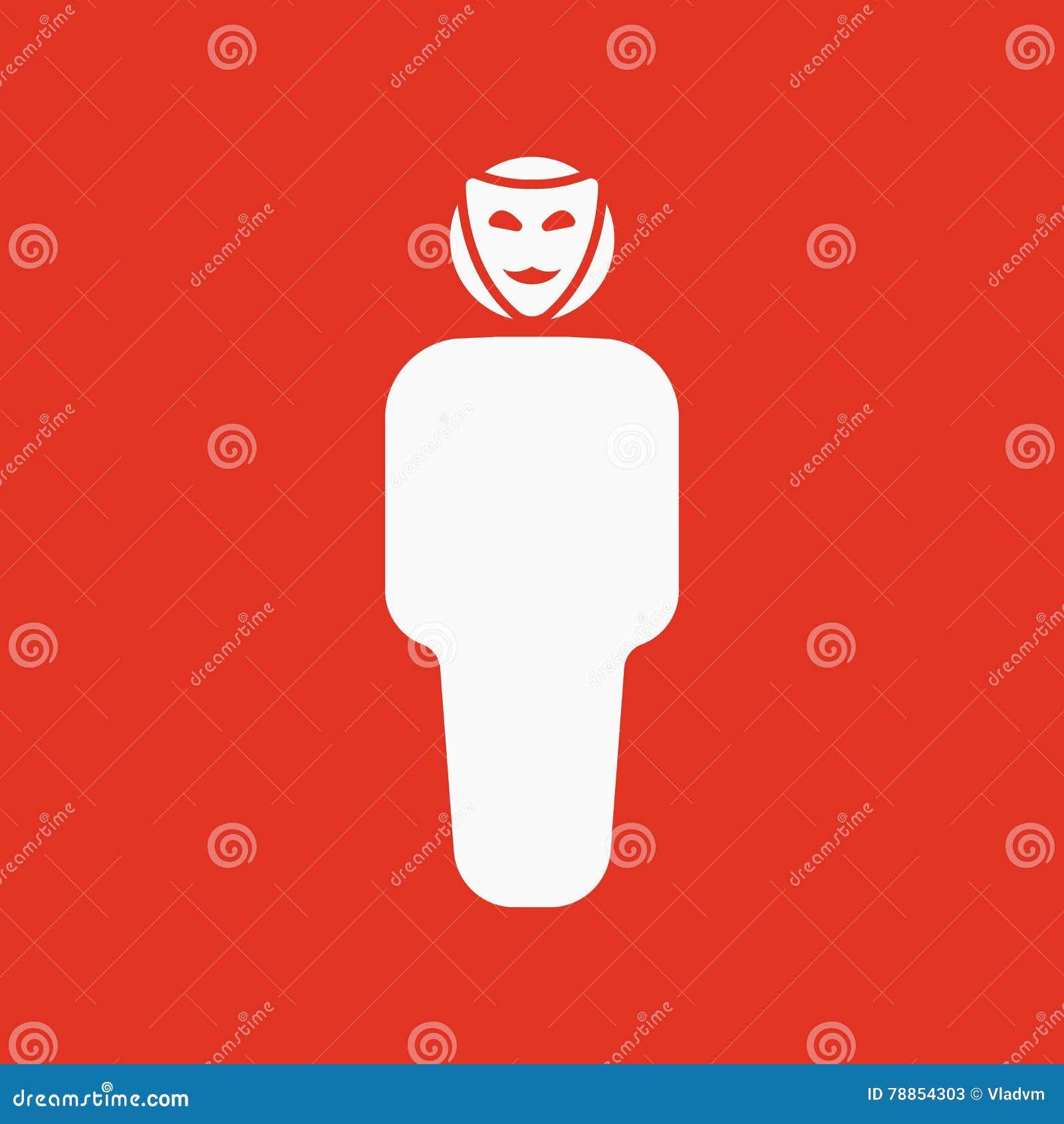 the anonym icon. unknown and faceless, impersonal, featureless . flat