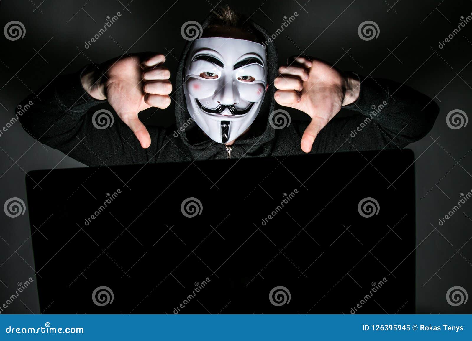 picture Mascara Hacker Anonymous https www dreamstime com anonymous decentralized international hacktivist group widely known its various ddos cyber attacks against several image126395945