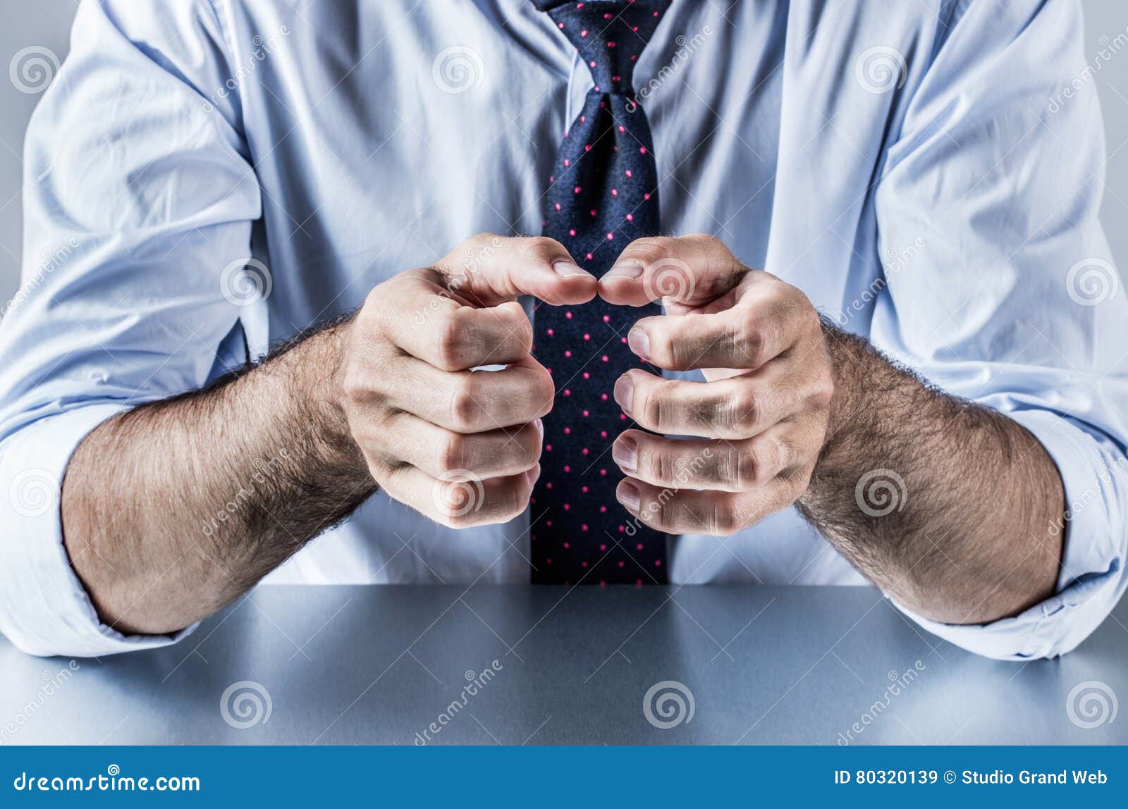 Anonymous Hands of Businessman Showing, Explaining, Presenting or