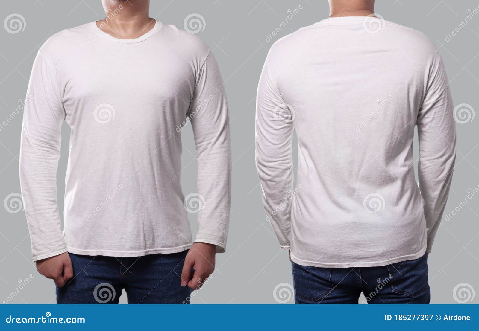 9006+ Template White Long Sleeve T Shirt Front And Back Easy to Edit