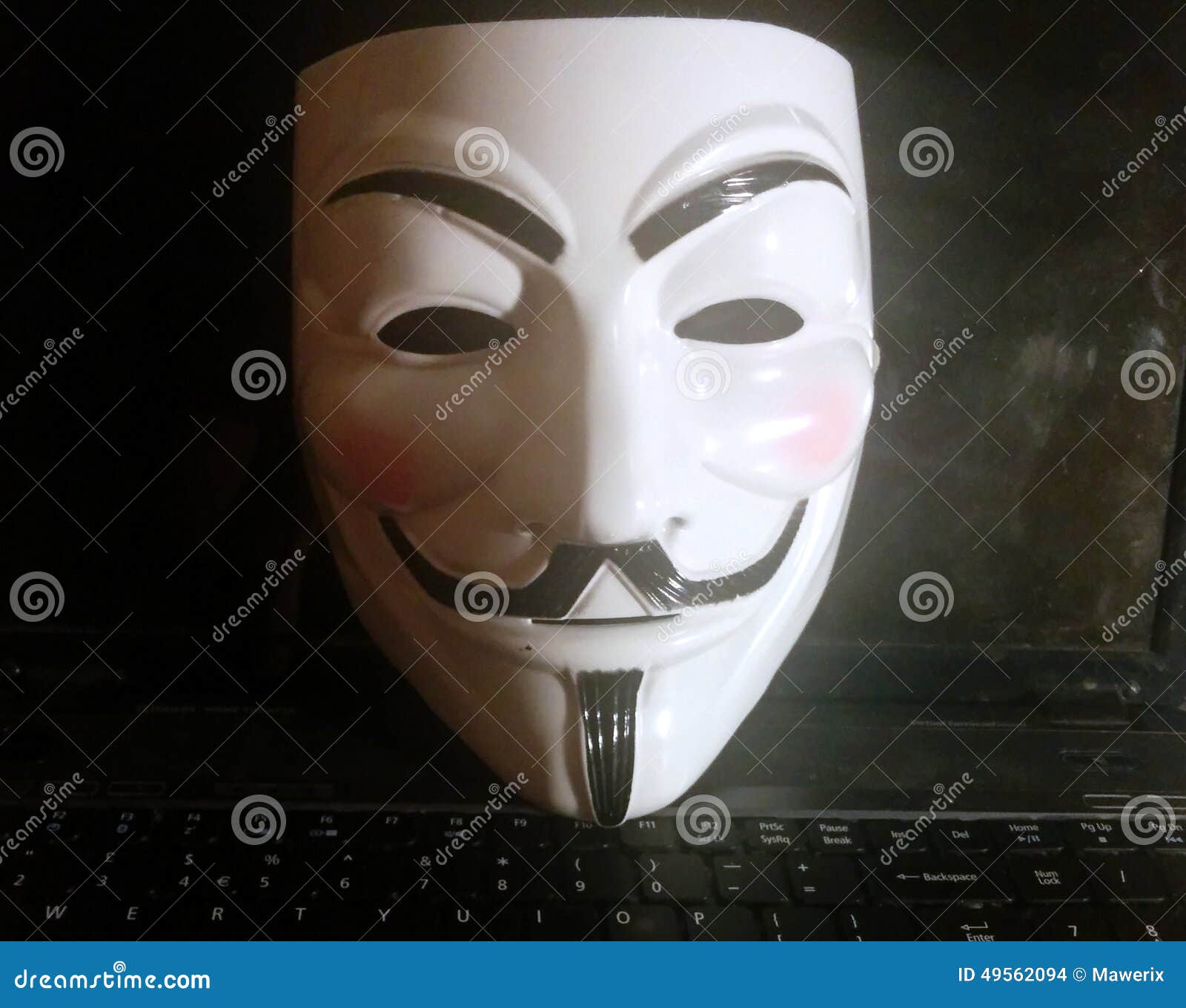 Anonymous Mask On Computer Editorial Stock Image Image Of