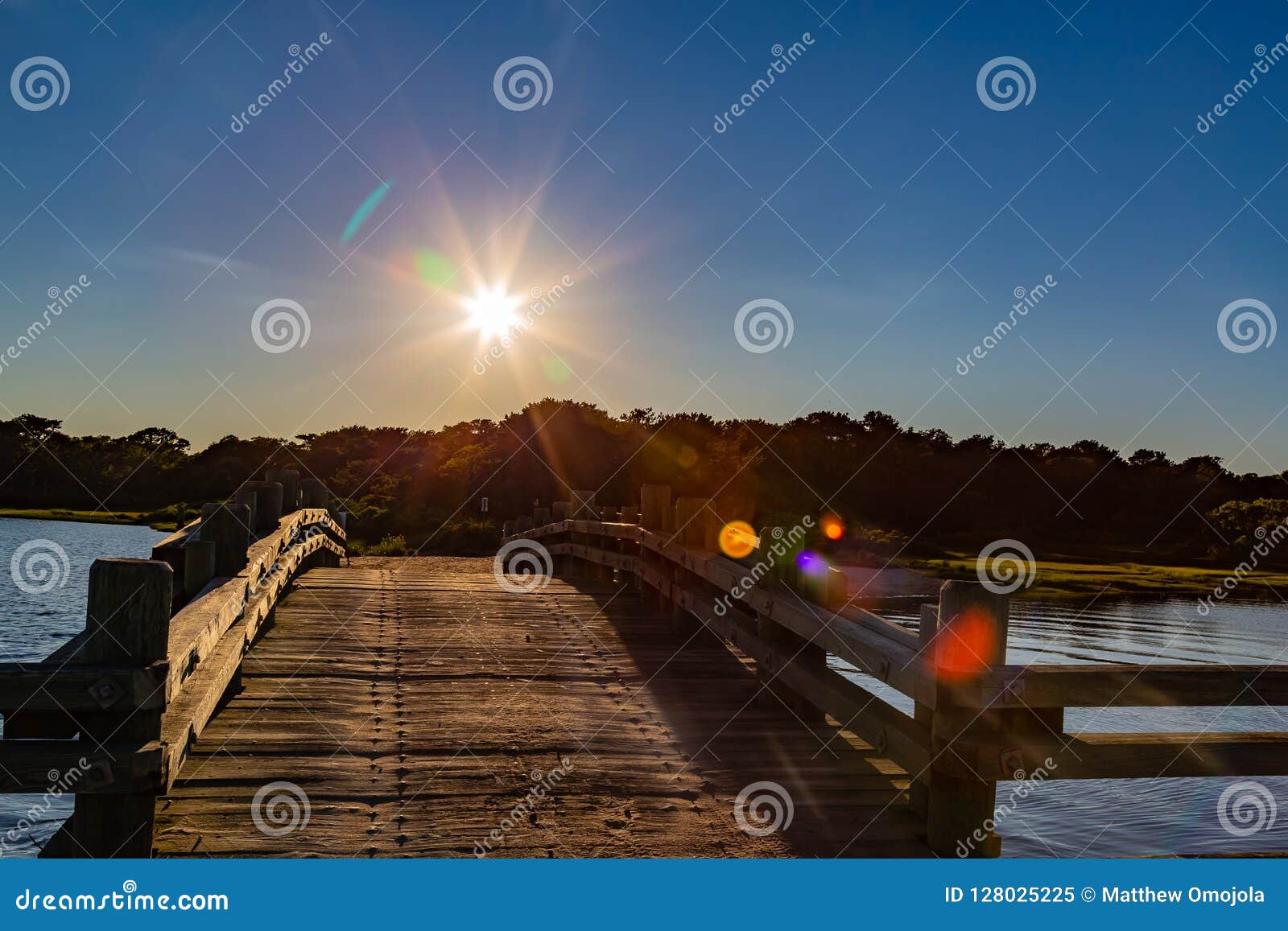 Another View of Sunset Over the Bridge of Chappaquiddick Stock Image