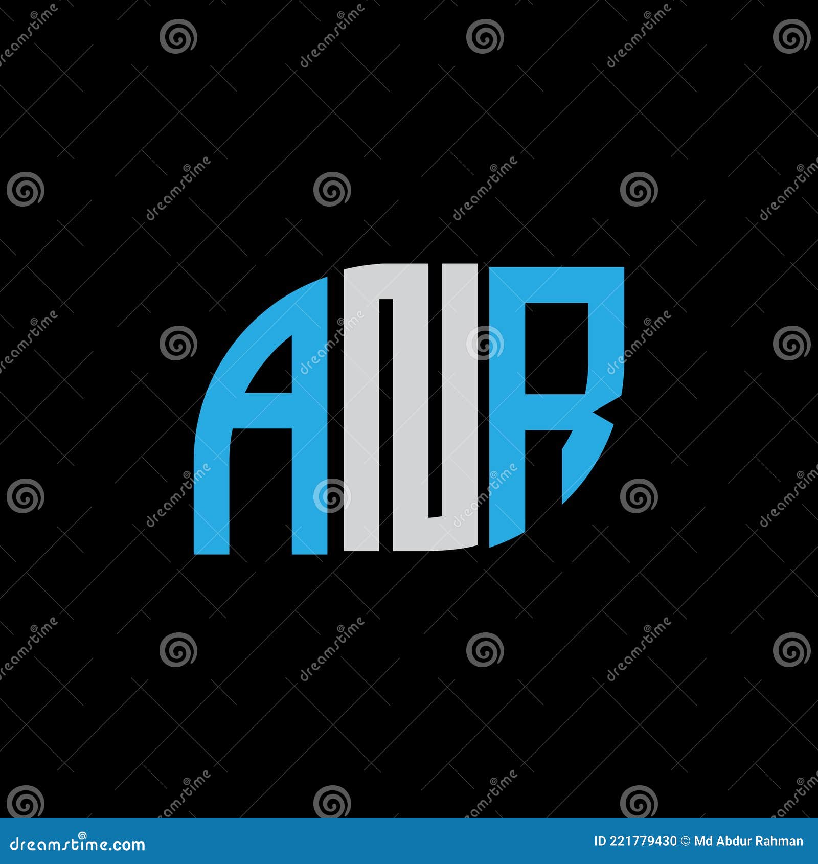 anr letter logo  on black background.anr creative initials letter logo concept.anr letter 