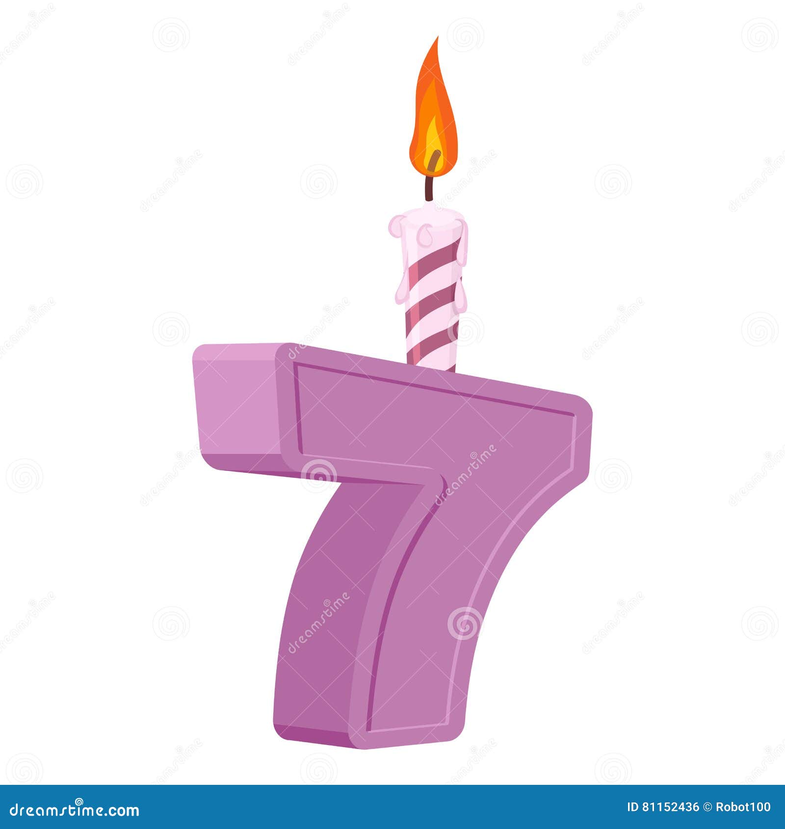 7 Ans D'anniversaire Nombre Avec La Bougie De Fête Pour Le Gâteau De  Vacances S Illustration de Vecteur - Illustration du lumineux, incendie:  81152436