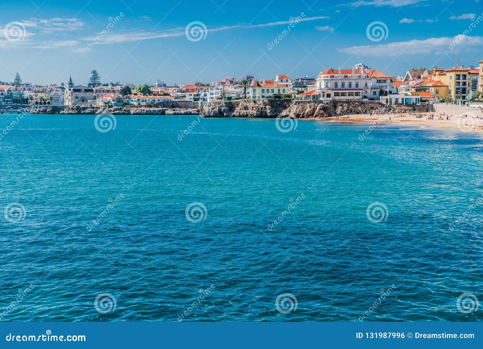 Ansicht Des Meeres In Cascais, Portugal Stockfoto Bild