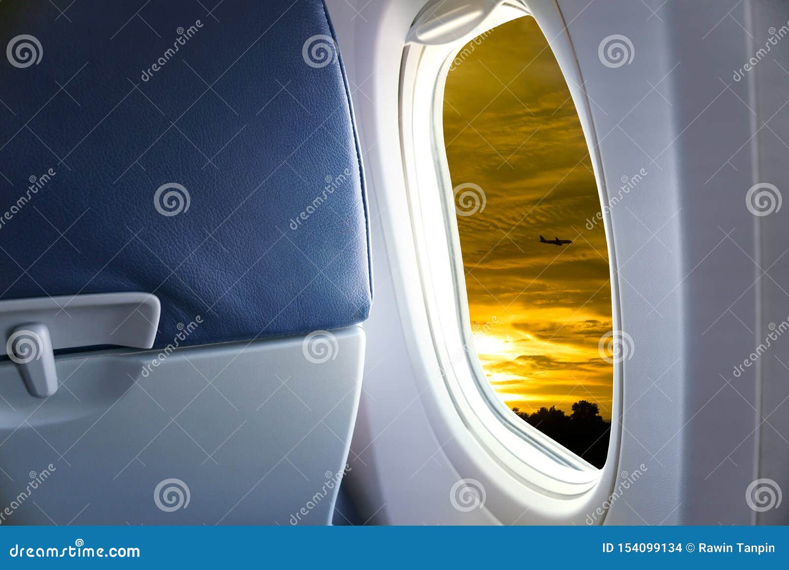 Ansicht Vom FlugzeugFenster, Von Ansicht Sonnenuntergang