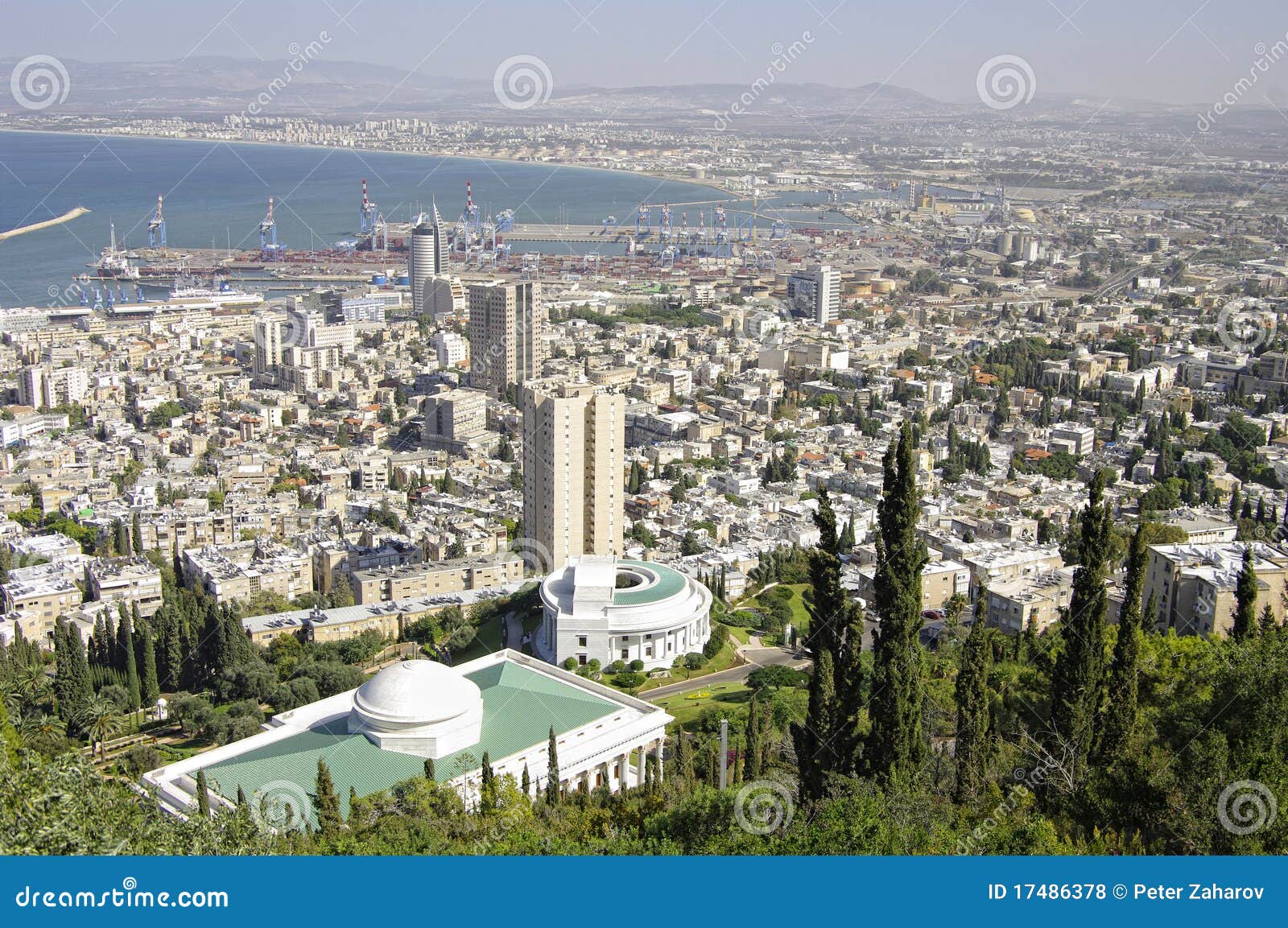 Ansicht von Haifa. Israel. Die Hafenstadt von Haifa. Israel.