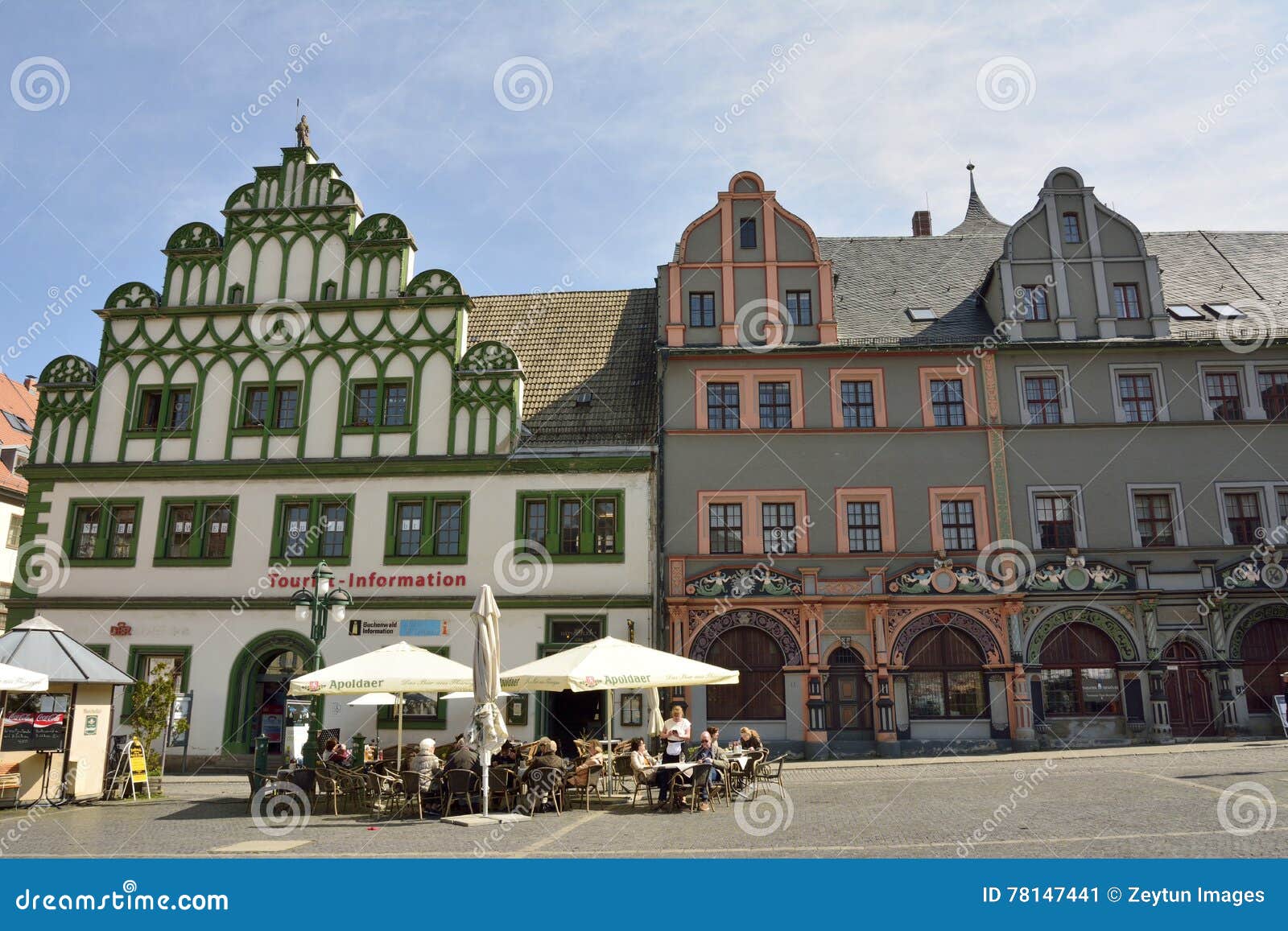 Ansicht Von MarktQuadrat in Weimar Redaktionelles Foto Bild von