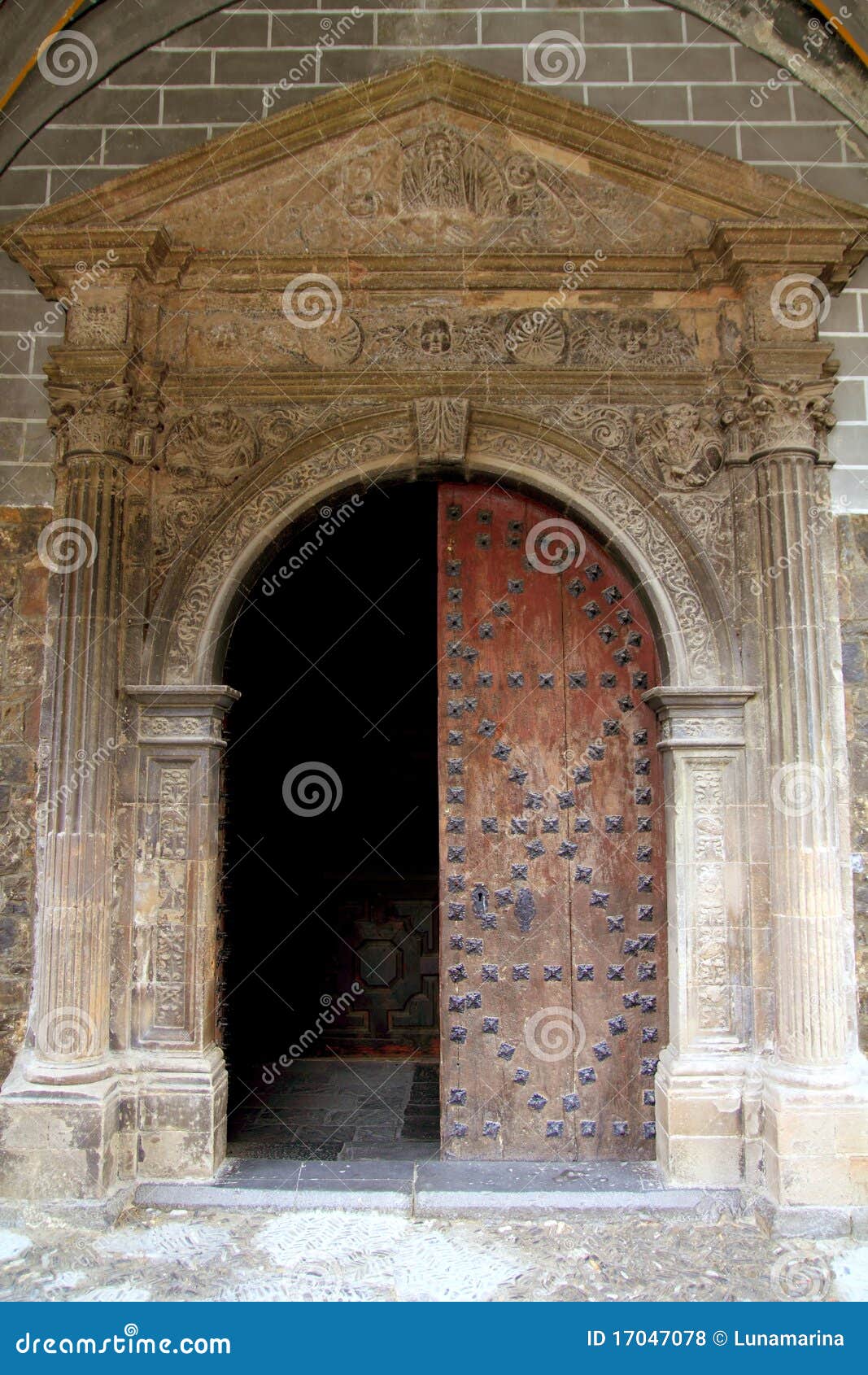 anso romanesque door arch in church pyrenees
