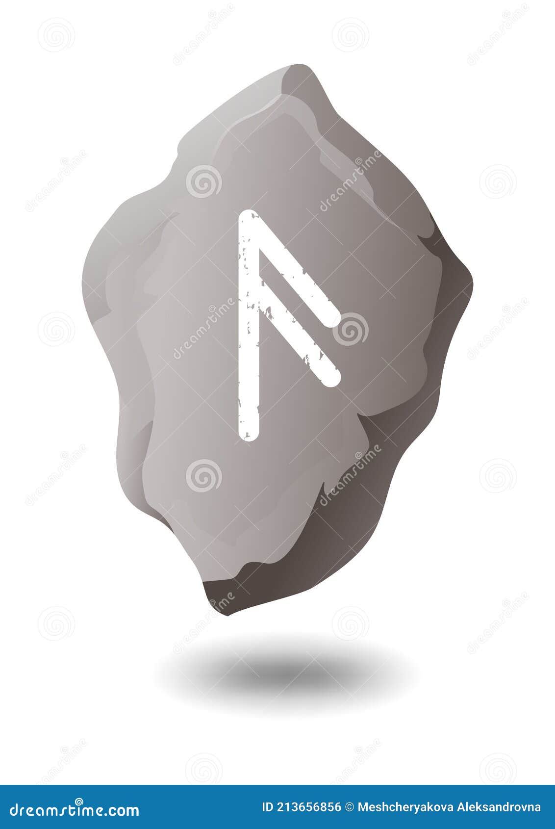 drawn rune ansuz on a gray stone