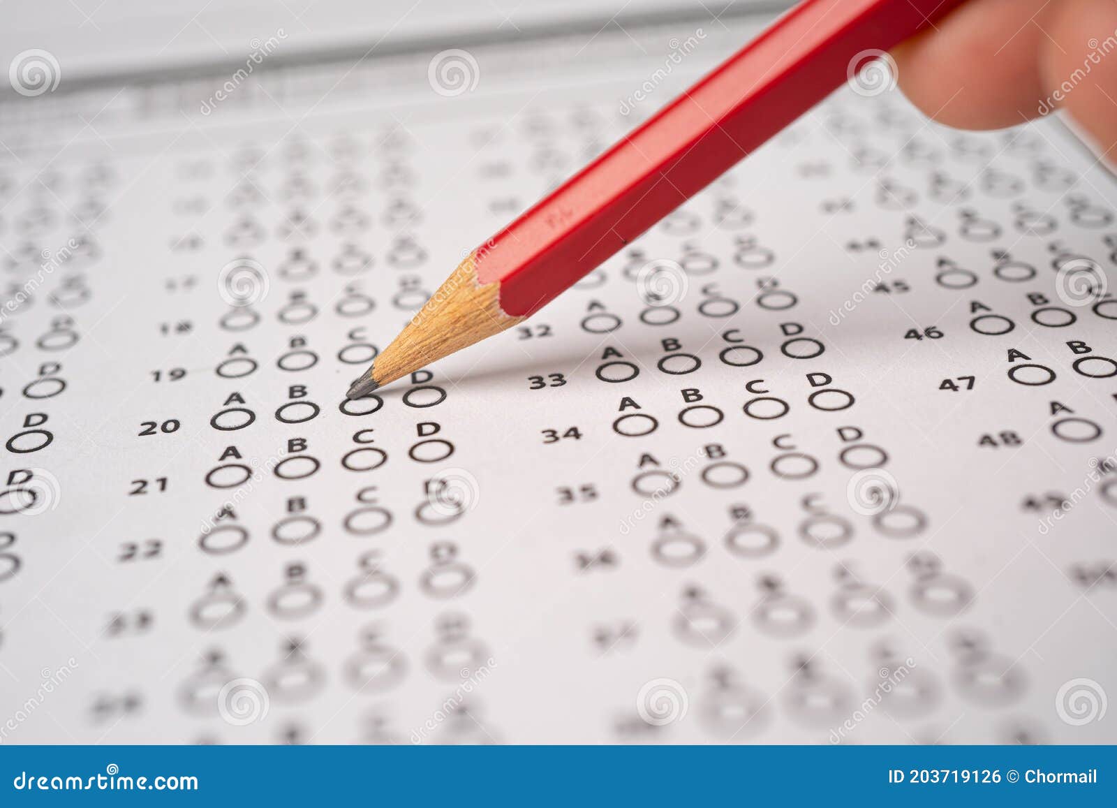 Answer Sheets With Pencil Drawing Fill To Select Choice