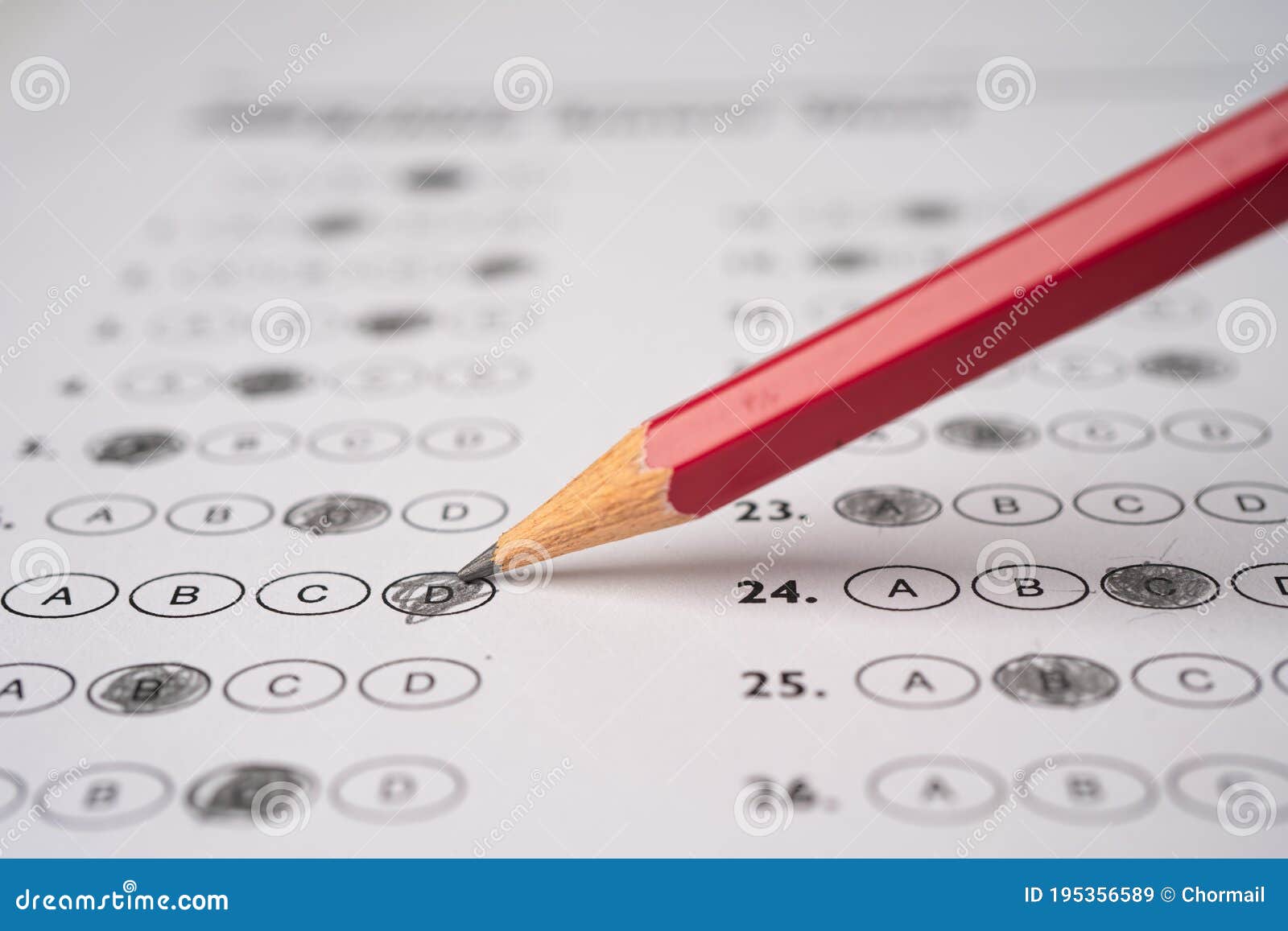 Answer Sheets With Pencil Drawing Fill To Select Choice