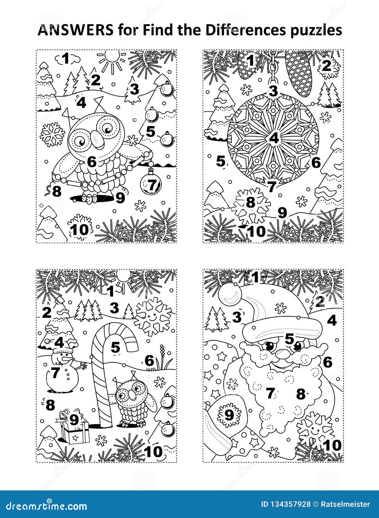 Answers for Previous Visual Puzzles Stock Illustration  Illustration