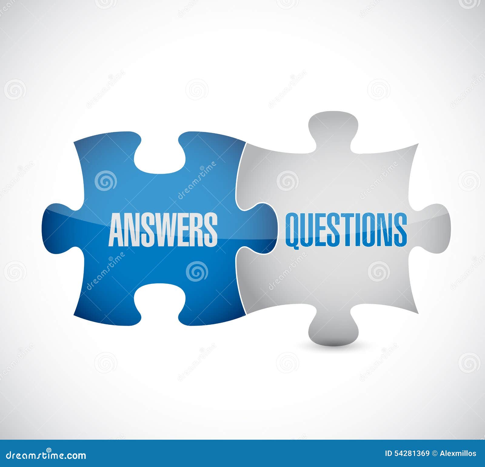 Answers and Questions Puzzle Pieces Sign Stock Illustration ...