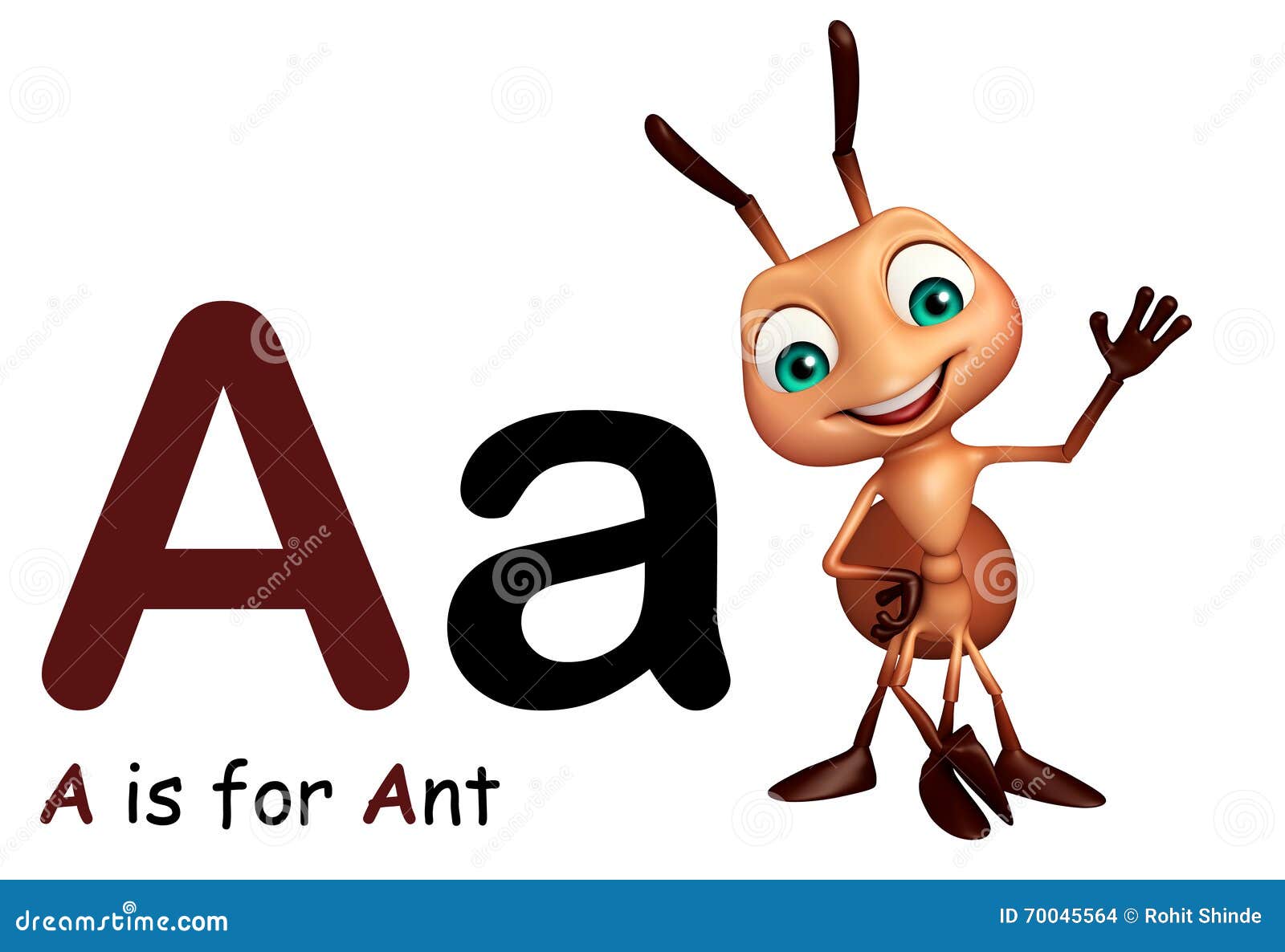 Ant with alphabate stock illustration. Illustration of education - 70045564