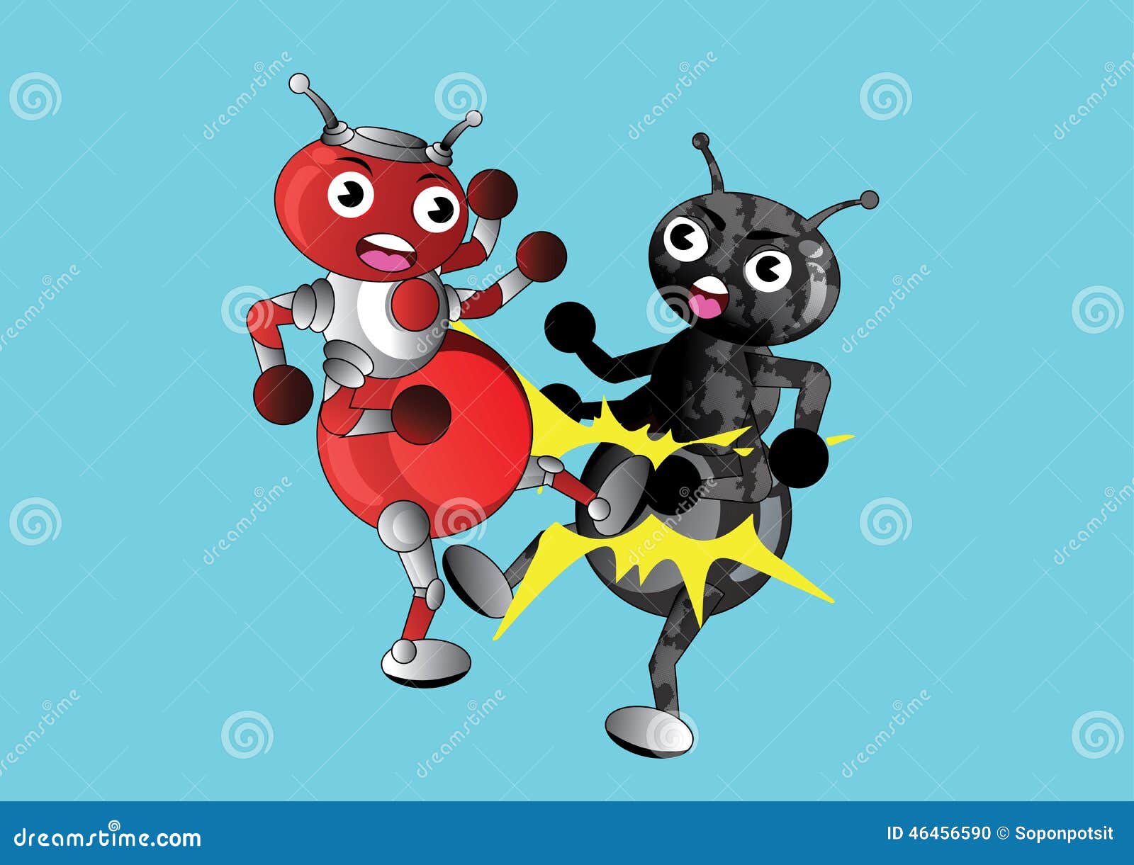 Ant boxing stock vector. Illustration of nature, boxing - 46456590