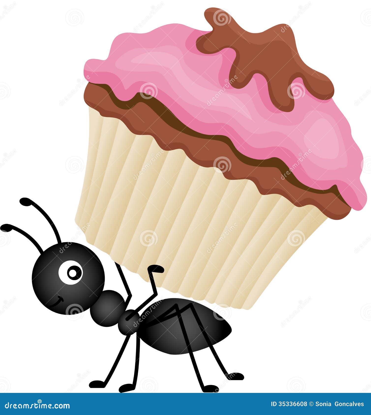 Ant Carrying Cupcake Royalty Free Stock Photos Image