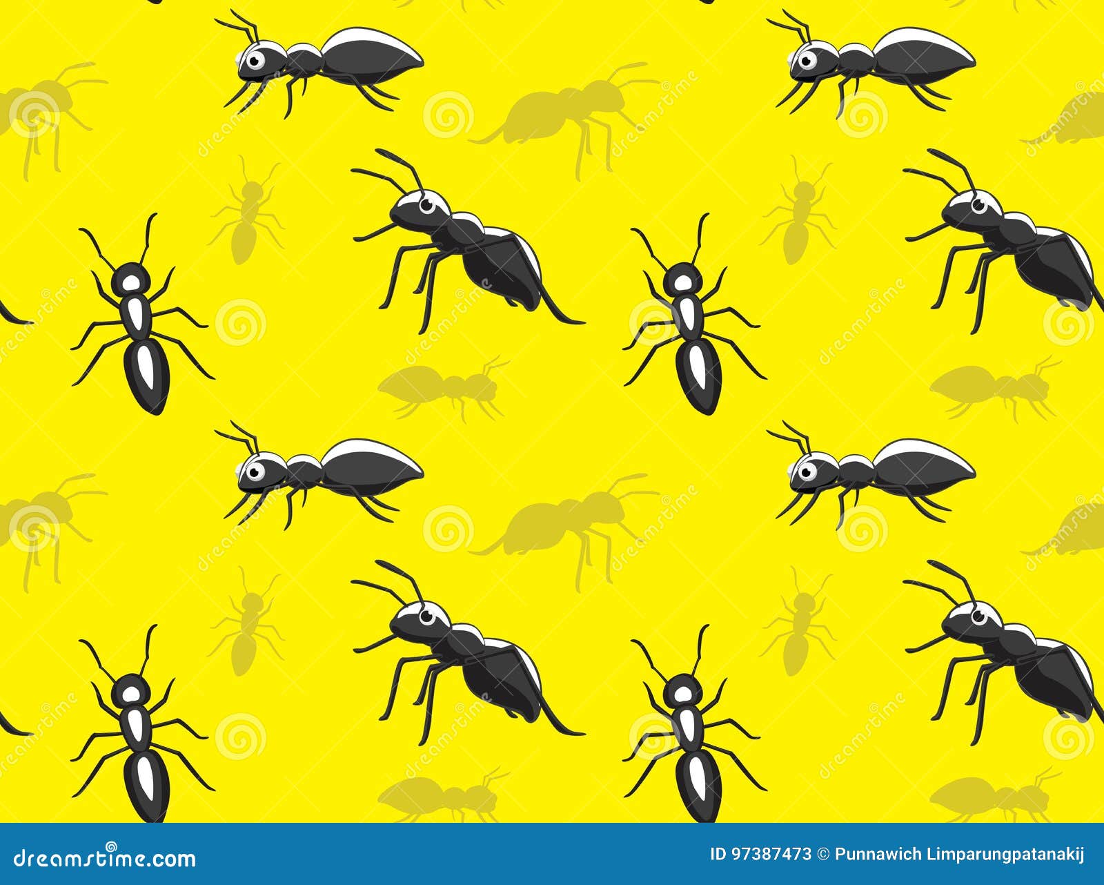 Ant Cartoon Wallpaper stock vector. Illustration of background - 97387473