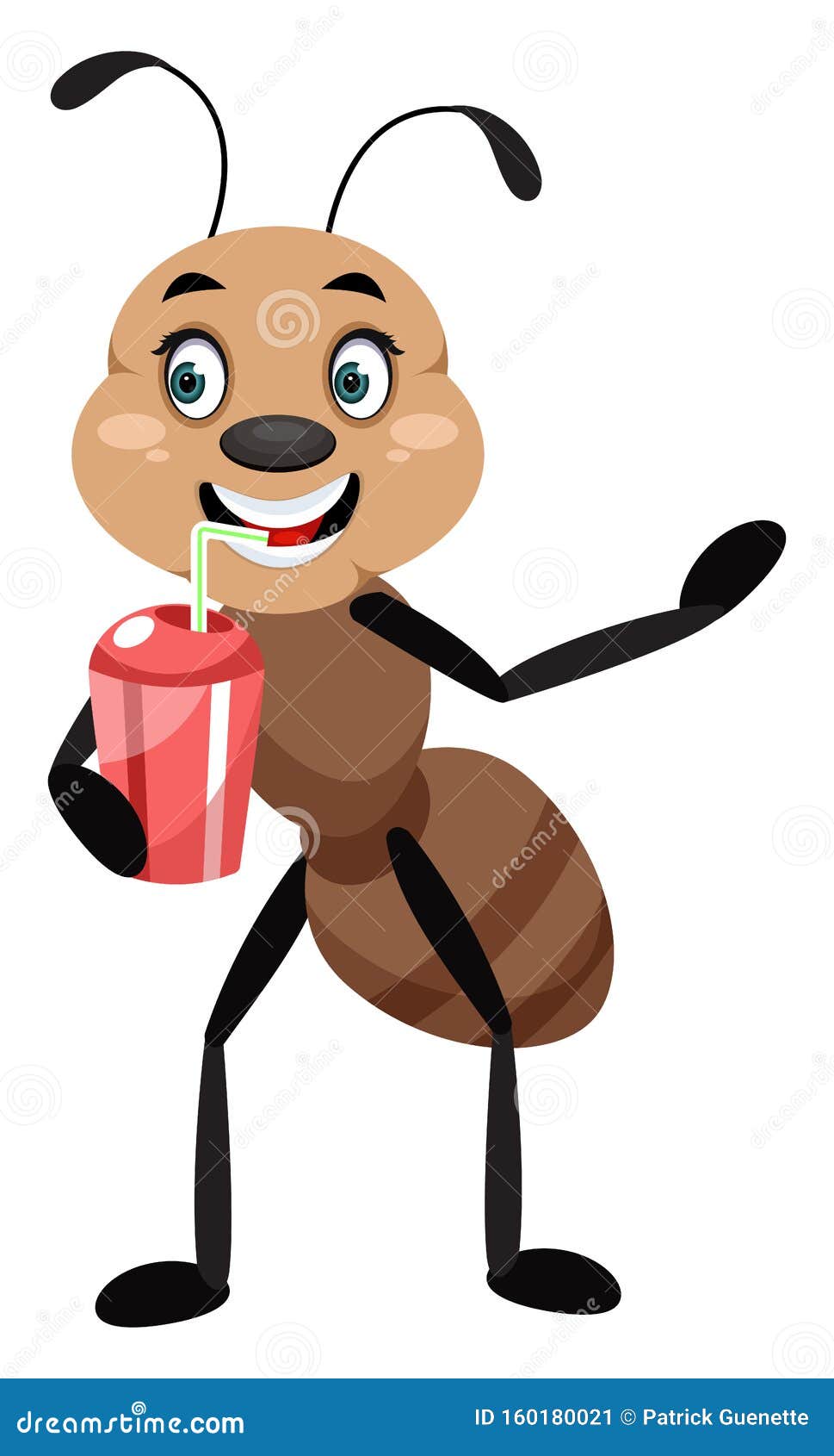 Ant Drinking Soda, Illustration, Vector Stock Vector Illustration of
