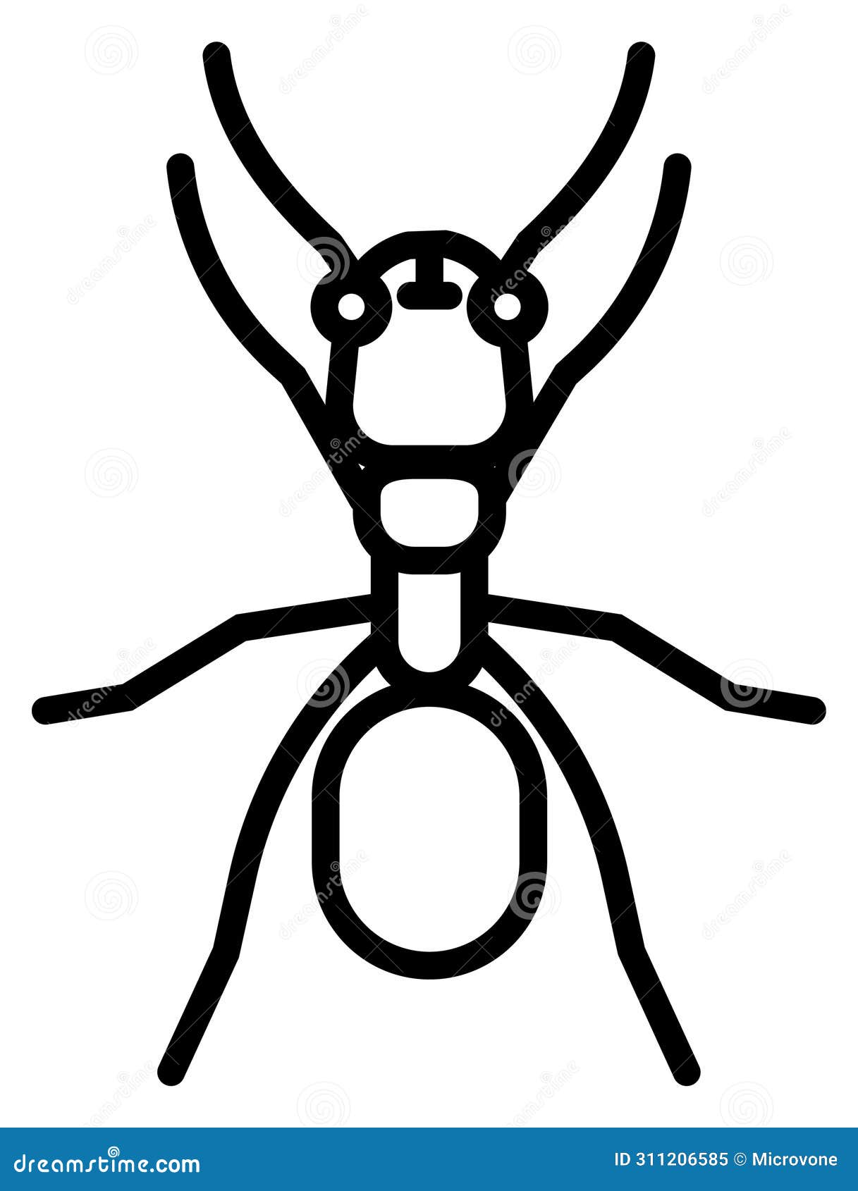 ant icon. linear insect . entomology logo