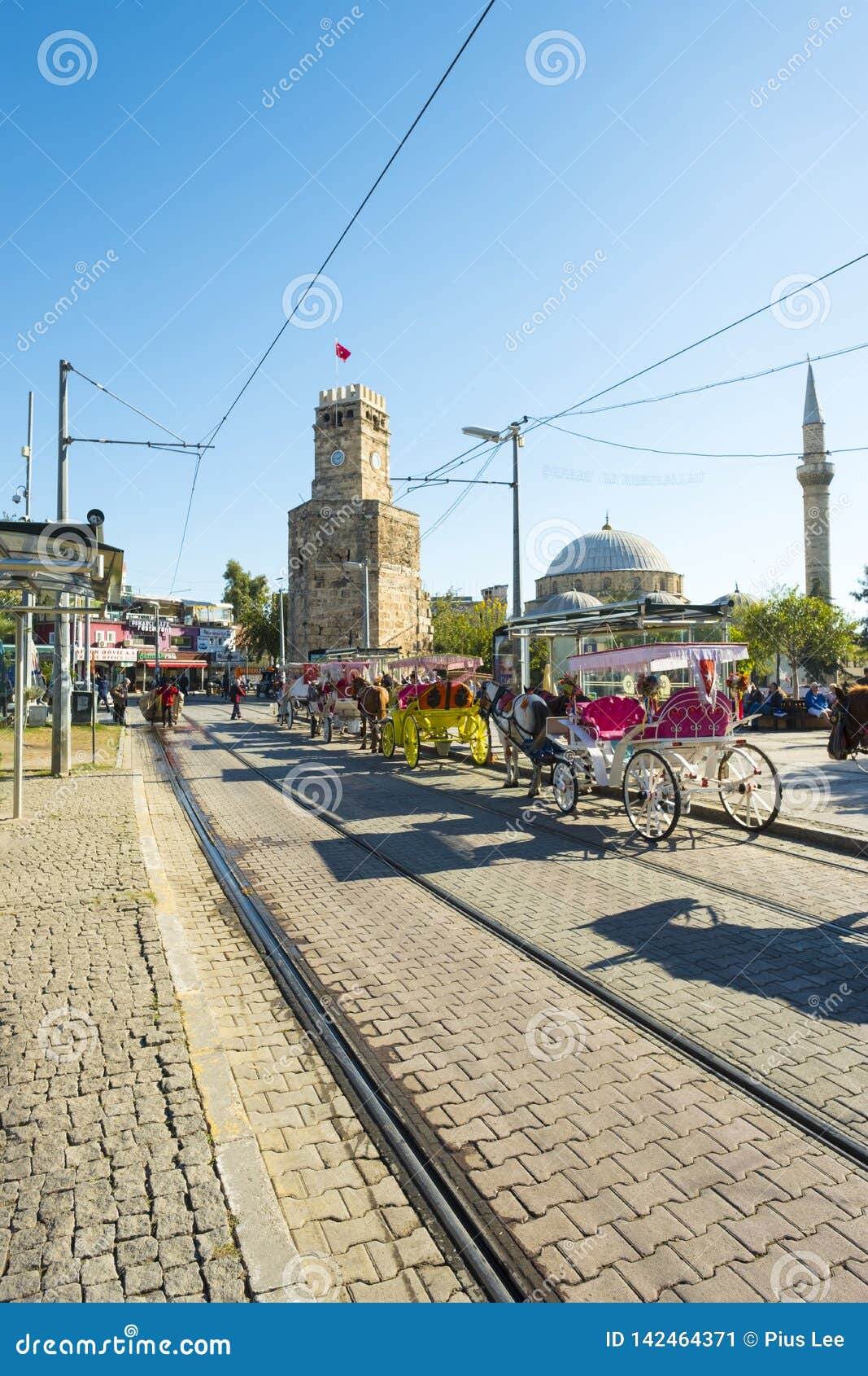 Horse Carriage Tekeli Mehmet Pasa Mosque Antalya V Editorial Photo
