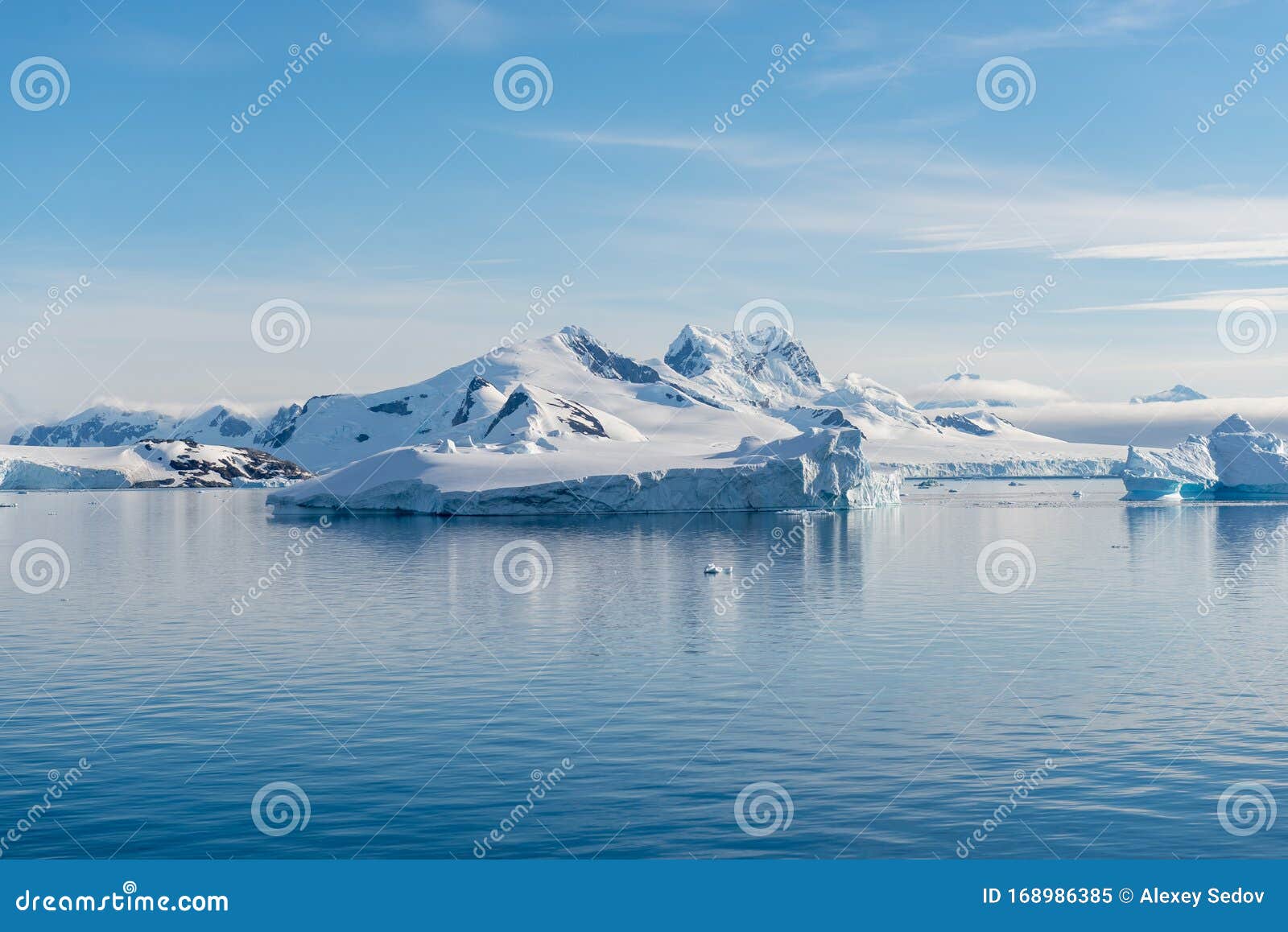 antarctic landscape with iceberg at sea