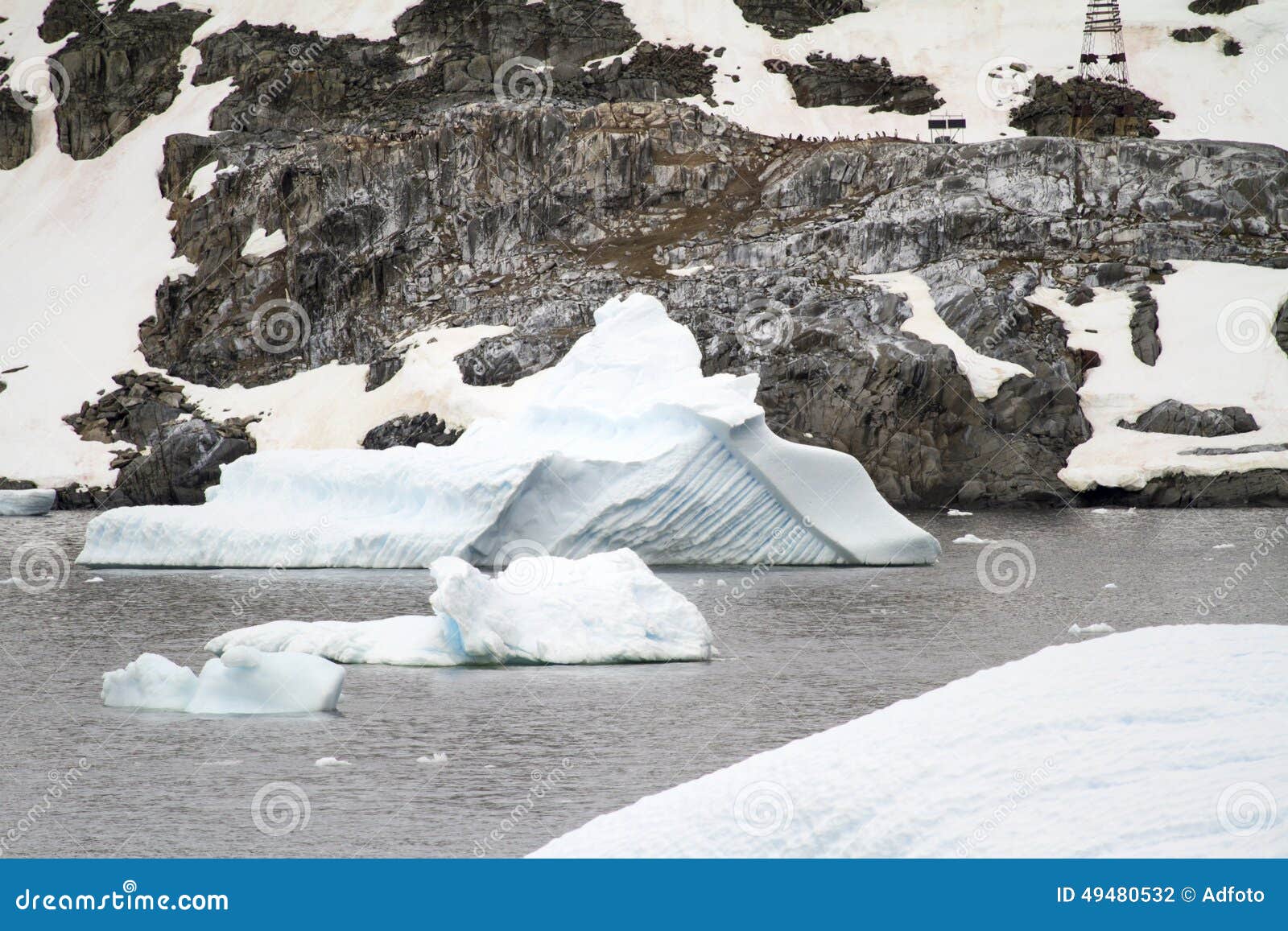 Antarctica - Icebergs and Penguins Stock Photo - Image of cold ...