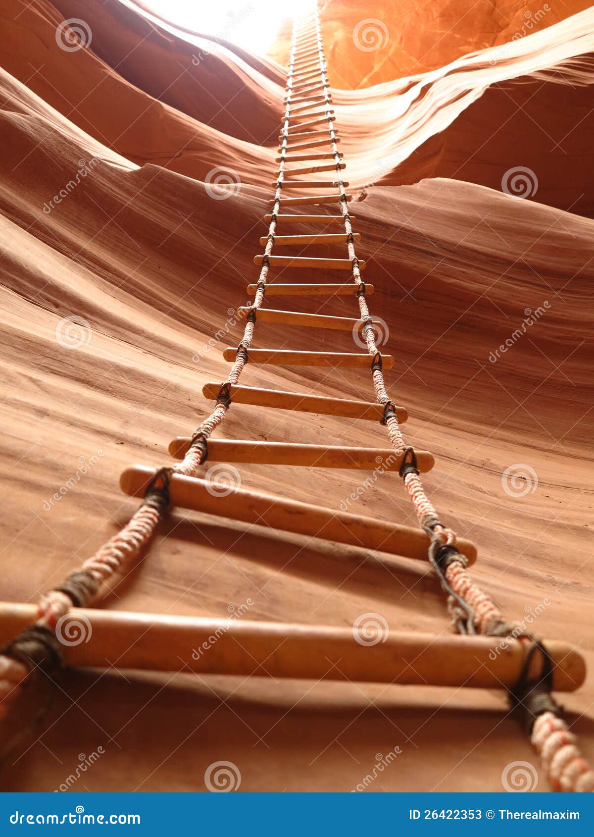 Antelope Canyon Ladder stock image. Image of rope, pretty 26422353
