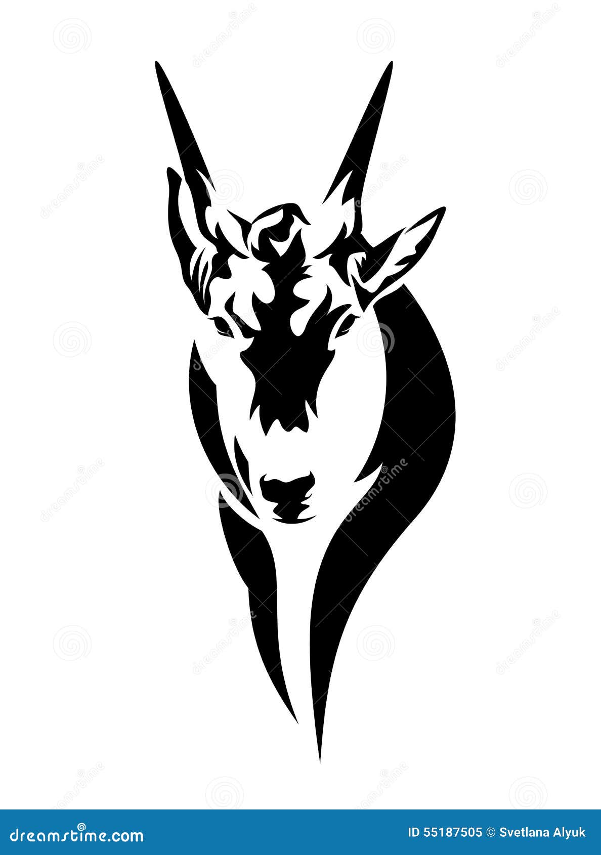 Antelope Head Stock Vector - Image: 55187505
