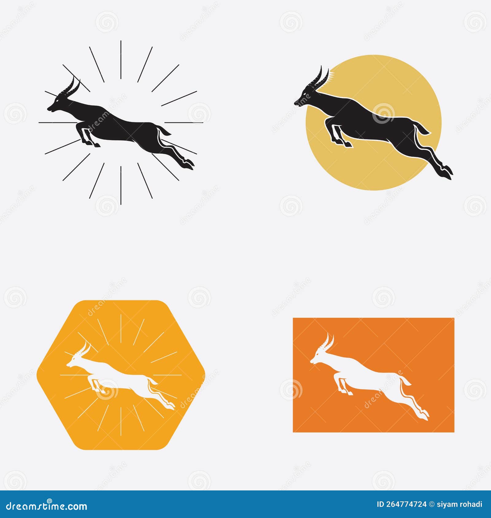 Antelope Logo Vector Illustrations Design Icon Logo Stock Vector