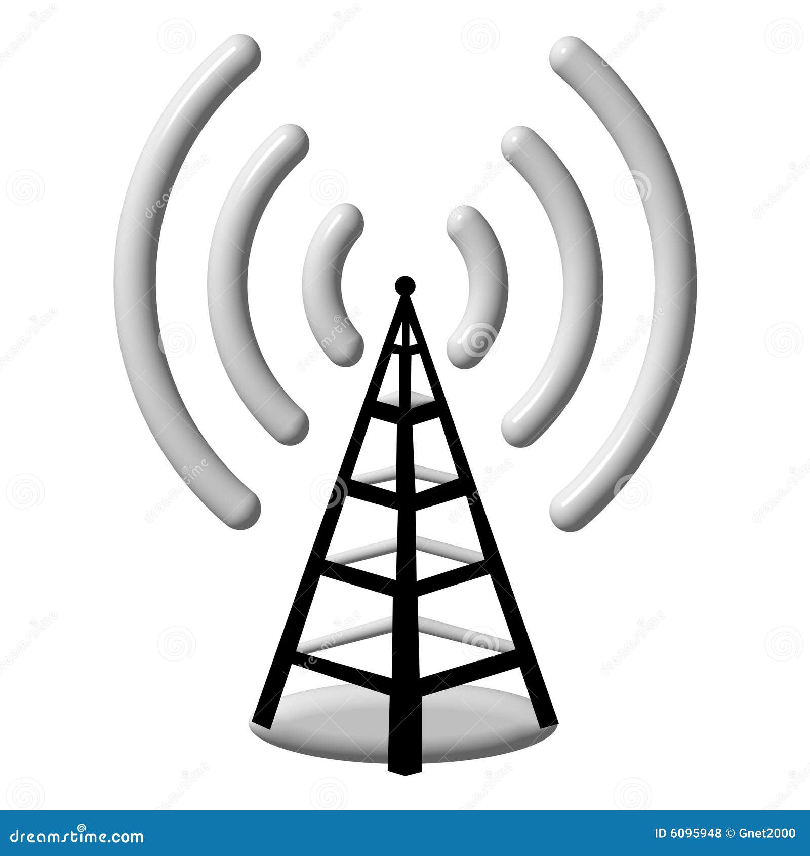 Antena 3d de rádio ilustração stock. Ilustração de freqüência - 6095948