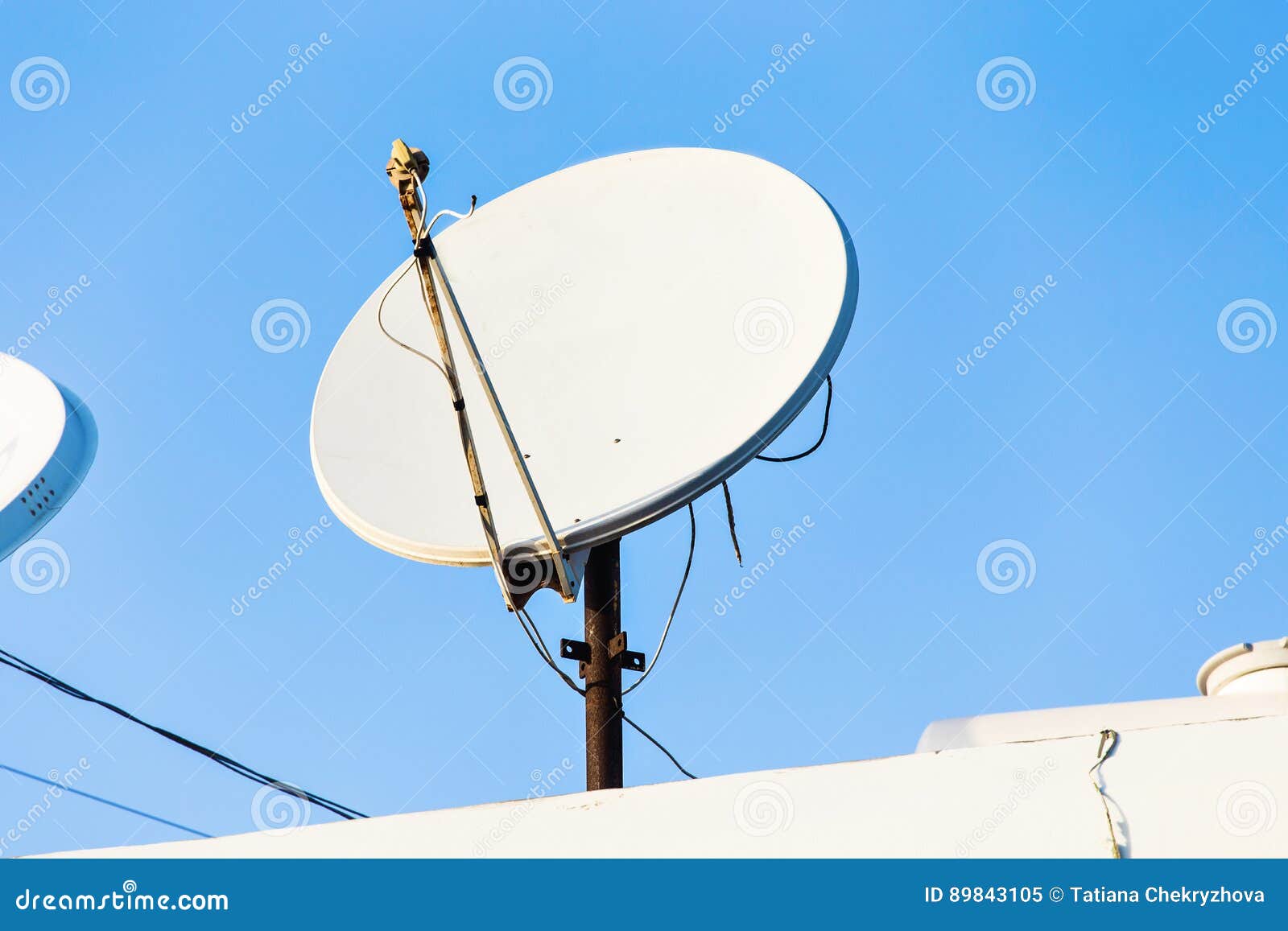 Antena Parabólica Y Antenas De TV En El Tejado De La Casa Con El Fondo Del  Cielo Azul Imagen de archivo - Imagen de aéreo, satélite: 89843105