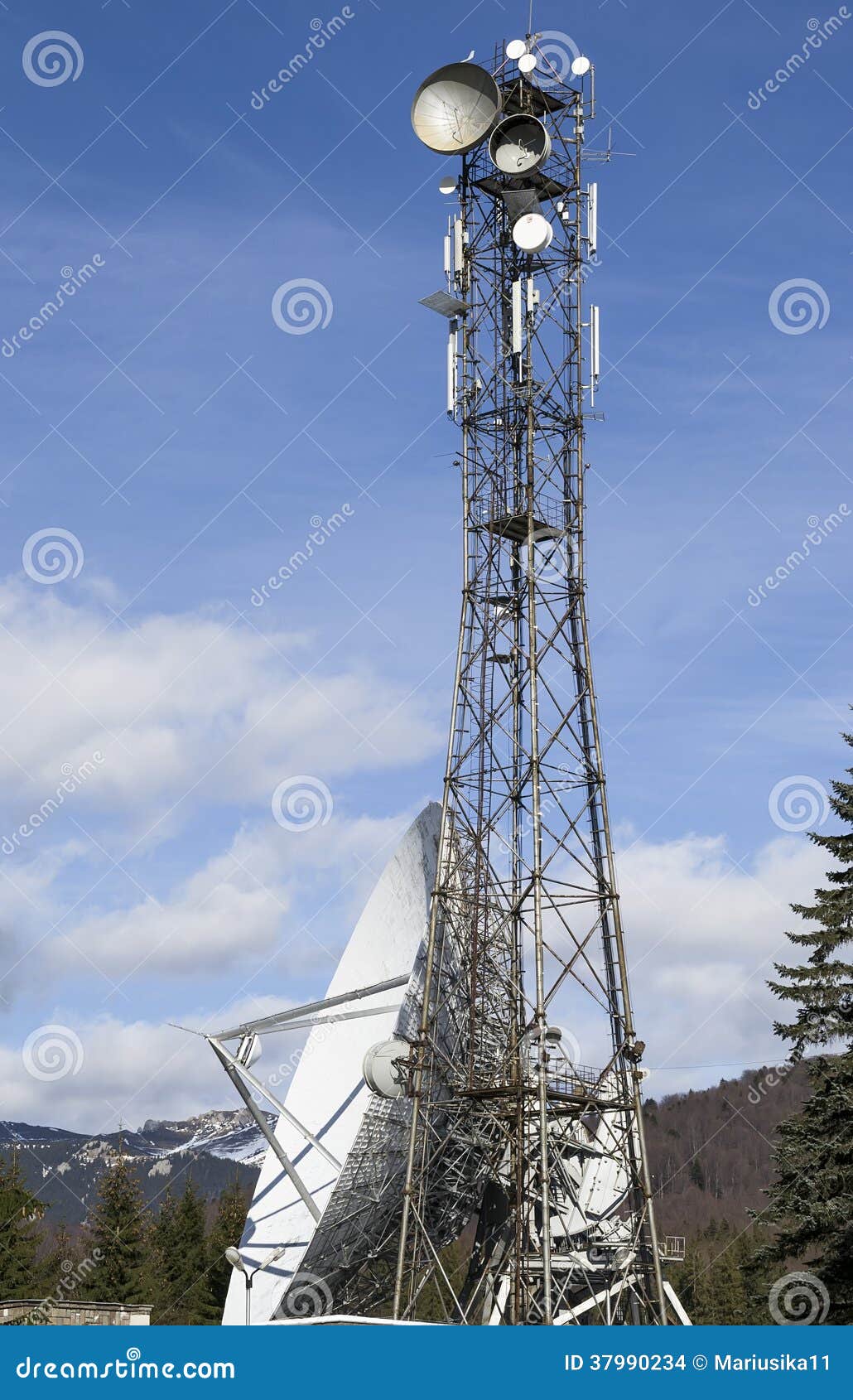 Antenna in the mountains stock photo. Image of 37990234
